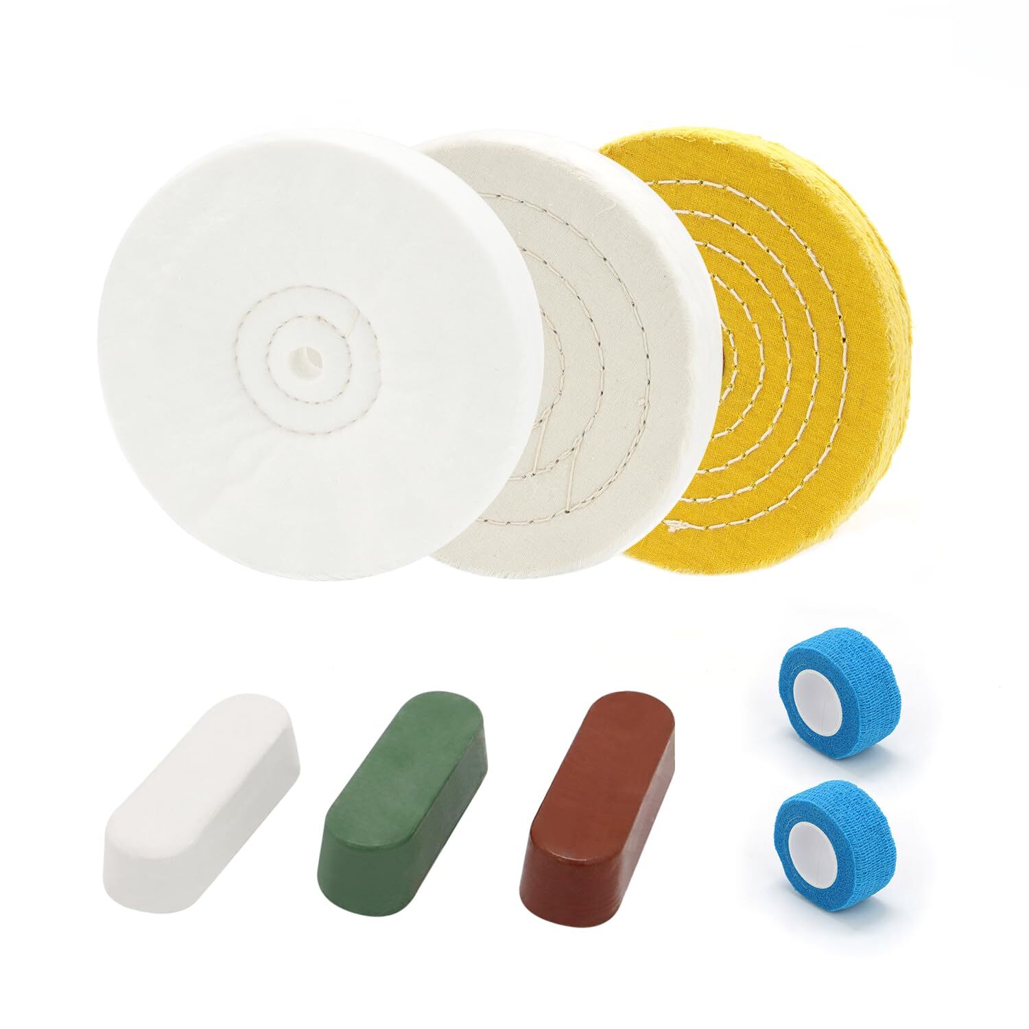 6inch Buffing Polishing Wheels 1/2" Arbor Hole,Soft/Fine/Medium for Bench Gri...