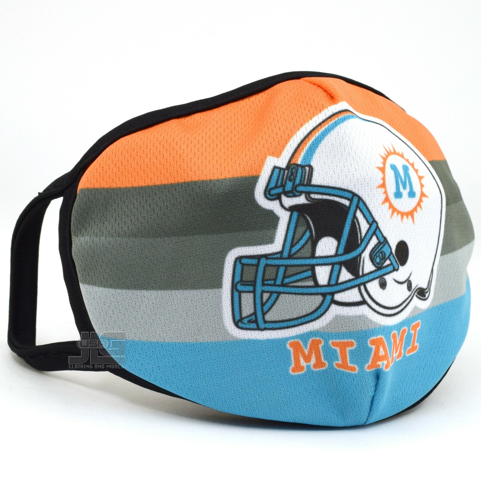 Miami Fashion Cloth Face Mask Orange Aqua Football team color Helmet Washable