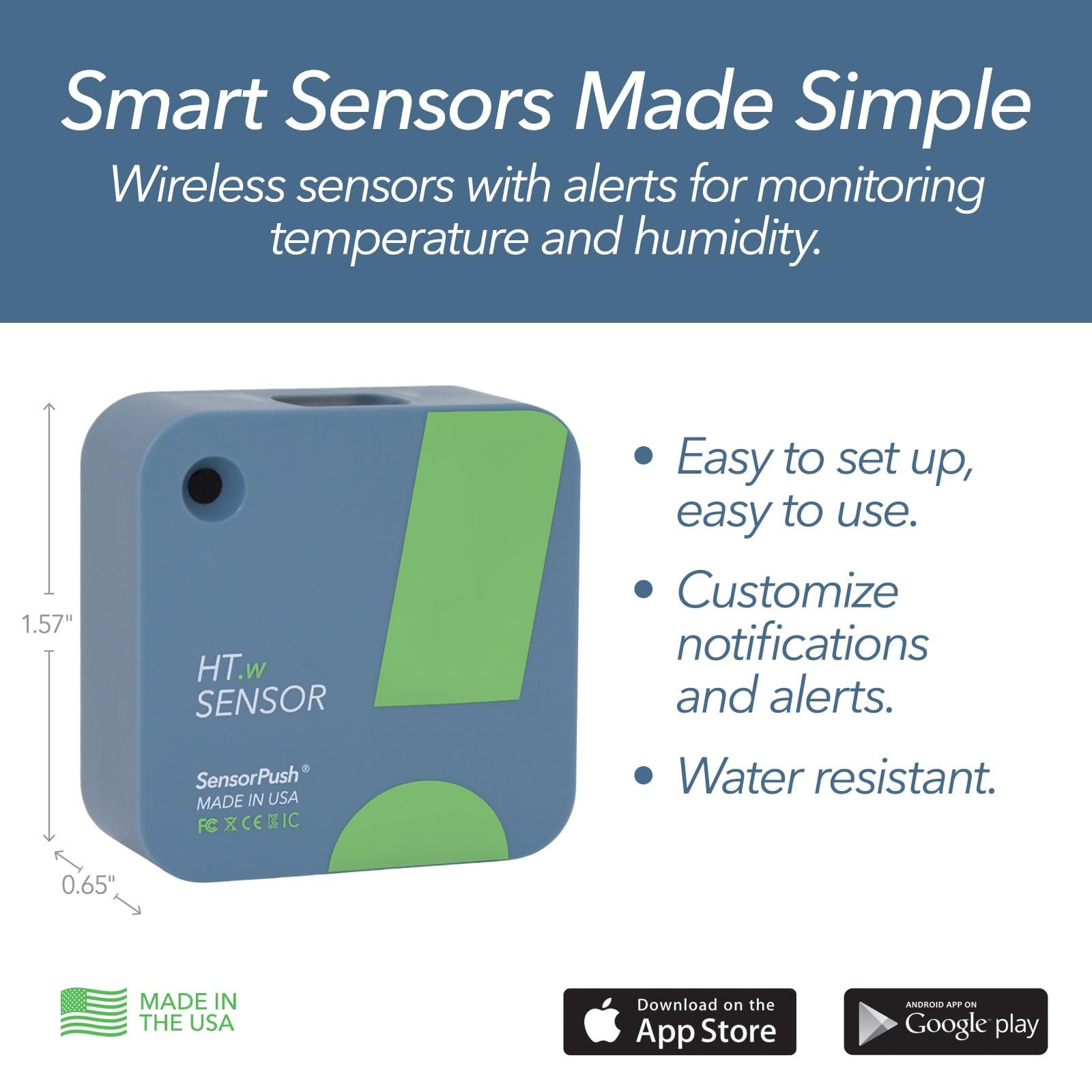 HT.w Smart Temperature Sensor & Humidity Sensor - Bluetooth Thermometer and H...