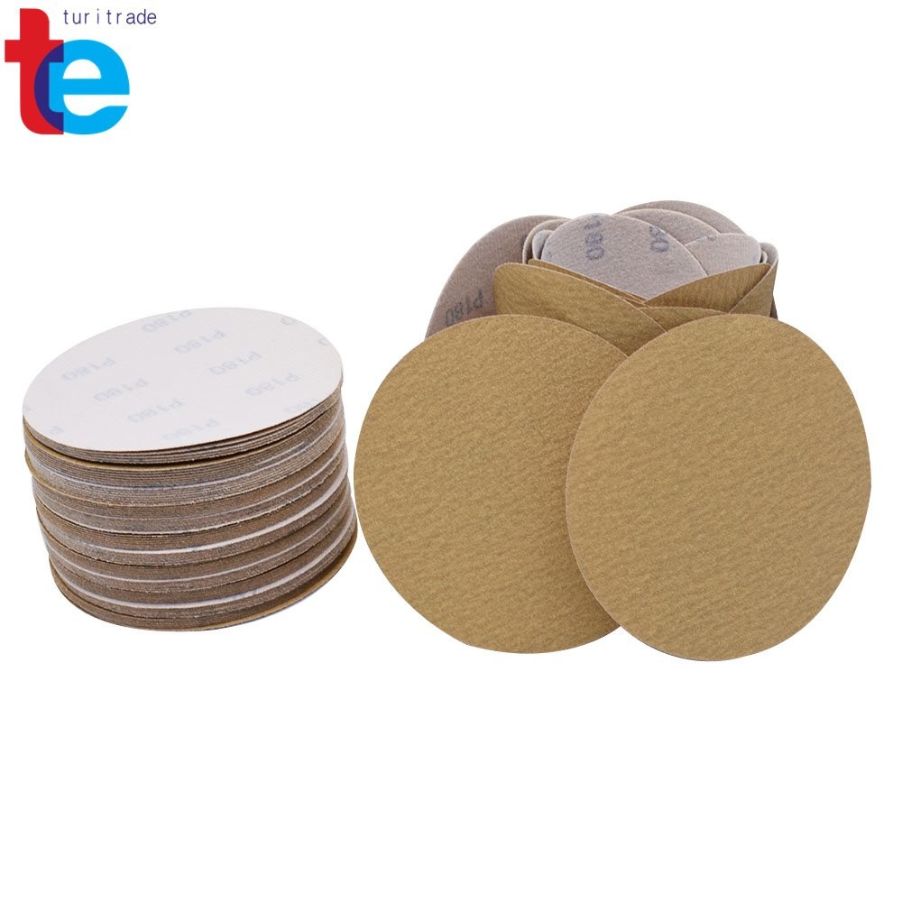 100 Pack 6" High Quality 180 Grit NO-Hole Hook Loop Pads Sanding Disc Flocking