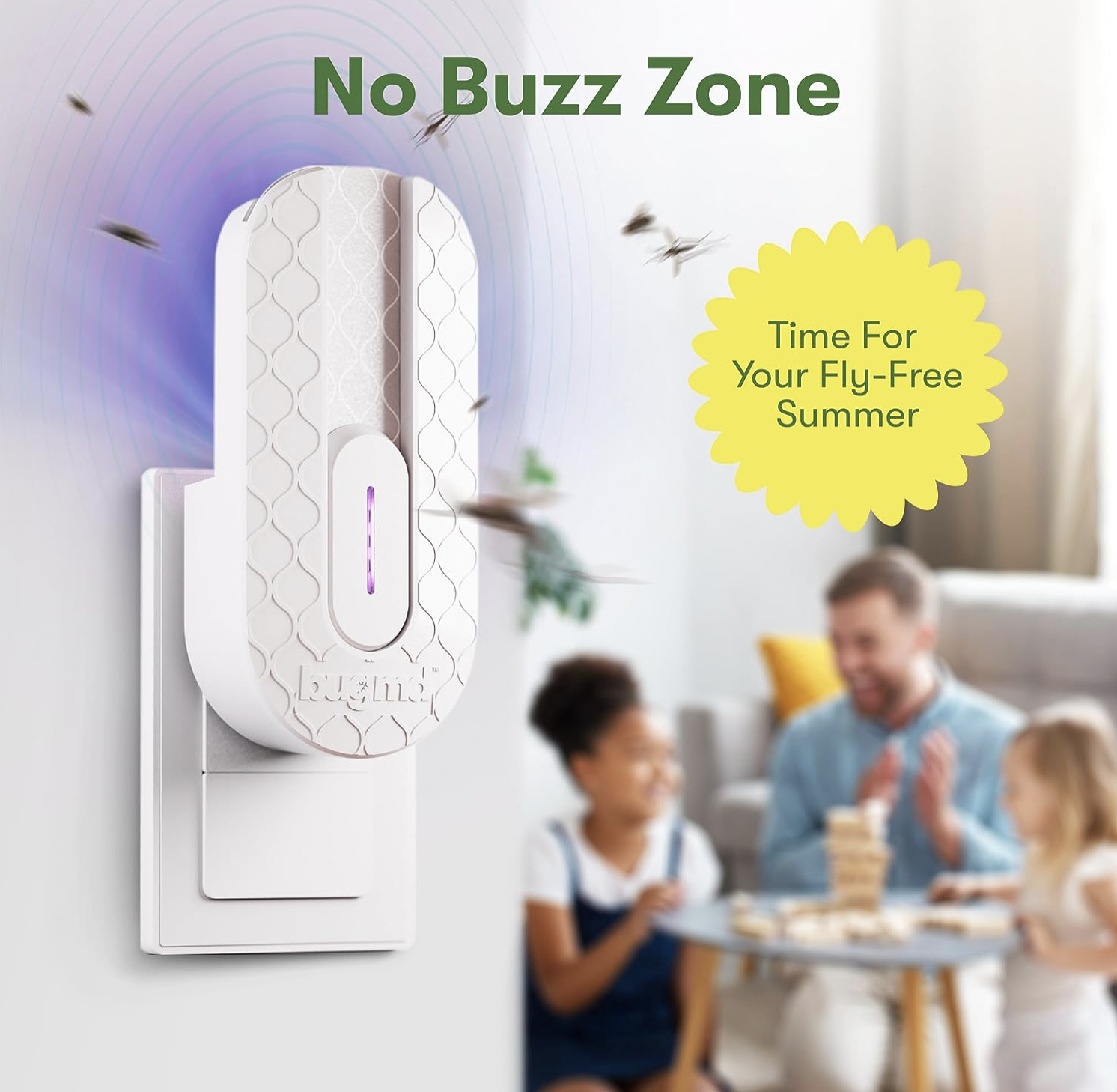BugMD No Fly Zone Refillable UV Bug Zapper, Mosquito Zapper, Flying Insect Trap