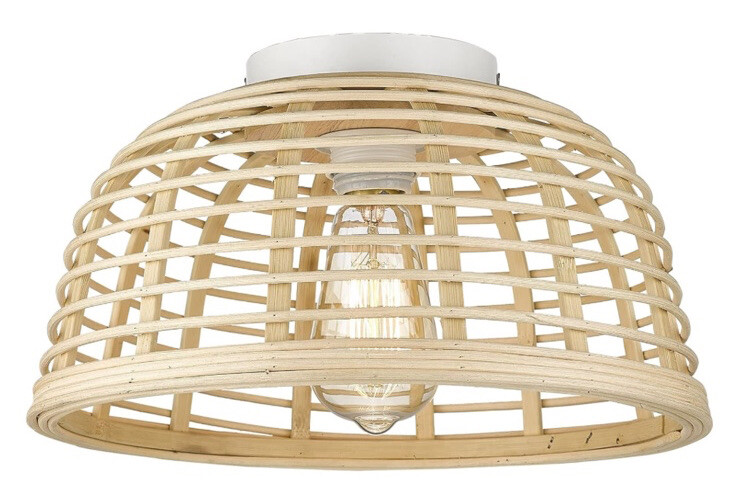 NEW! Darkaway Rattan Ceiling Light Fixture 13inch Flush Mount Light Fixture