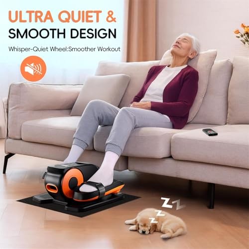 Under Desk Oval Machine, Oval Leg Exerciser for Elderly Assembly, Quiet Black