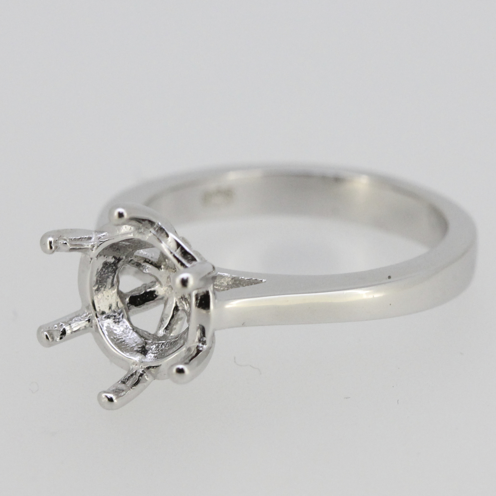 Sterling Silver Semi Mount Ring Setting Round RD 9x9mm Engagement
