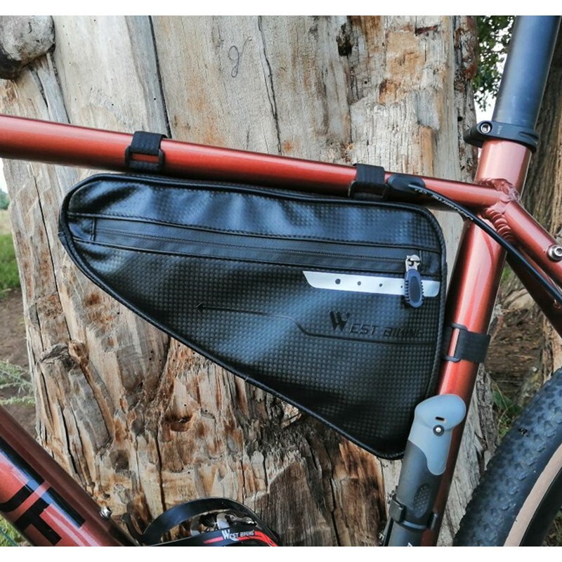 WEST BIKING Bicycle Front Frame Bag Waterproof Cycling Bike Triangle Bag 3L