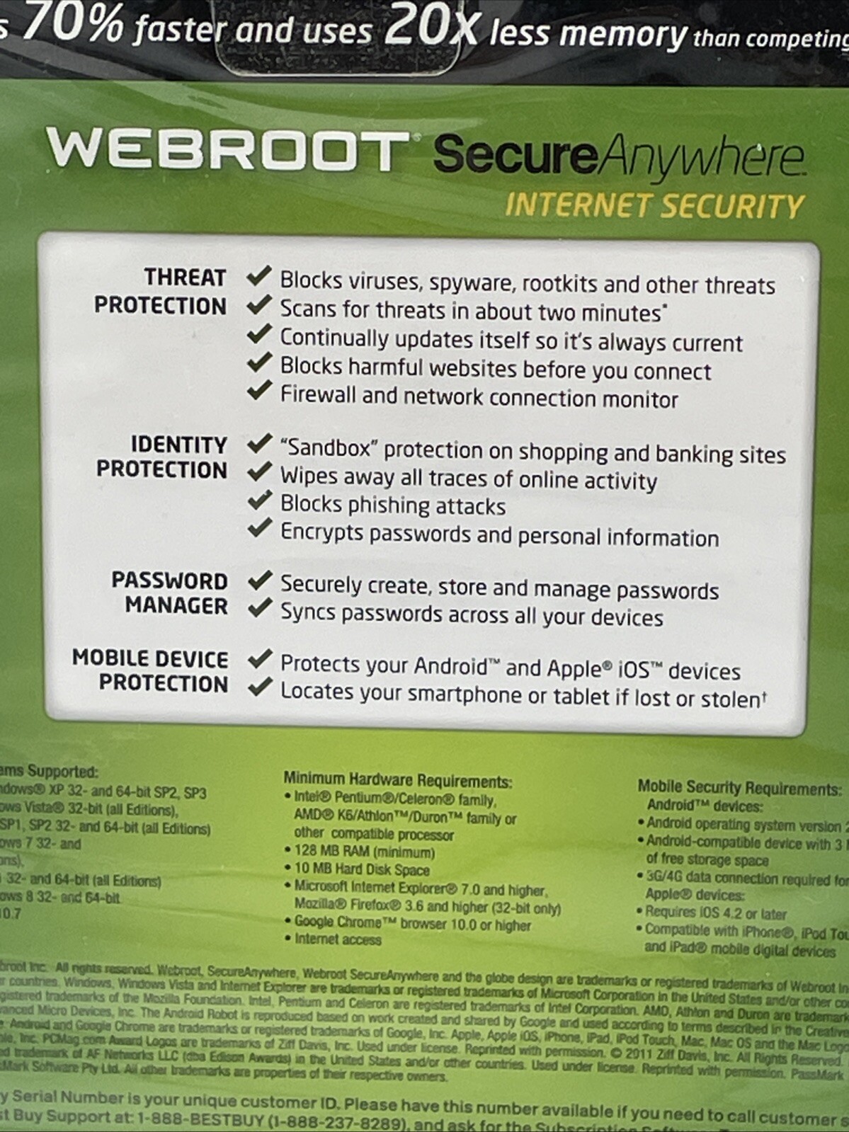 Webroot SecureAnywhere Internet Security Antivirus PC Mac Mobile CD Software