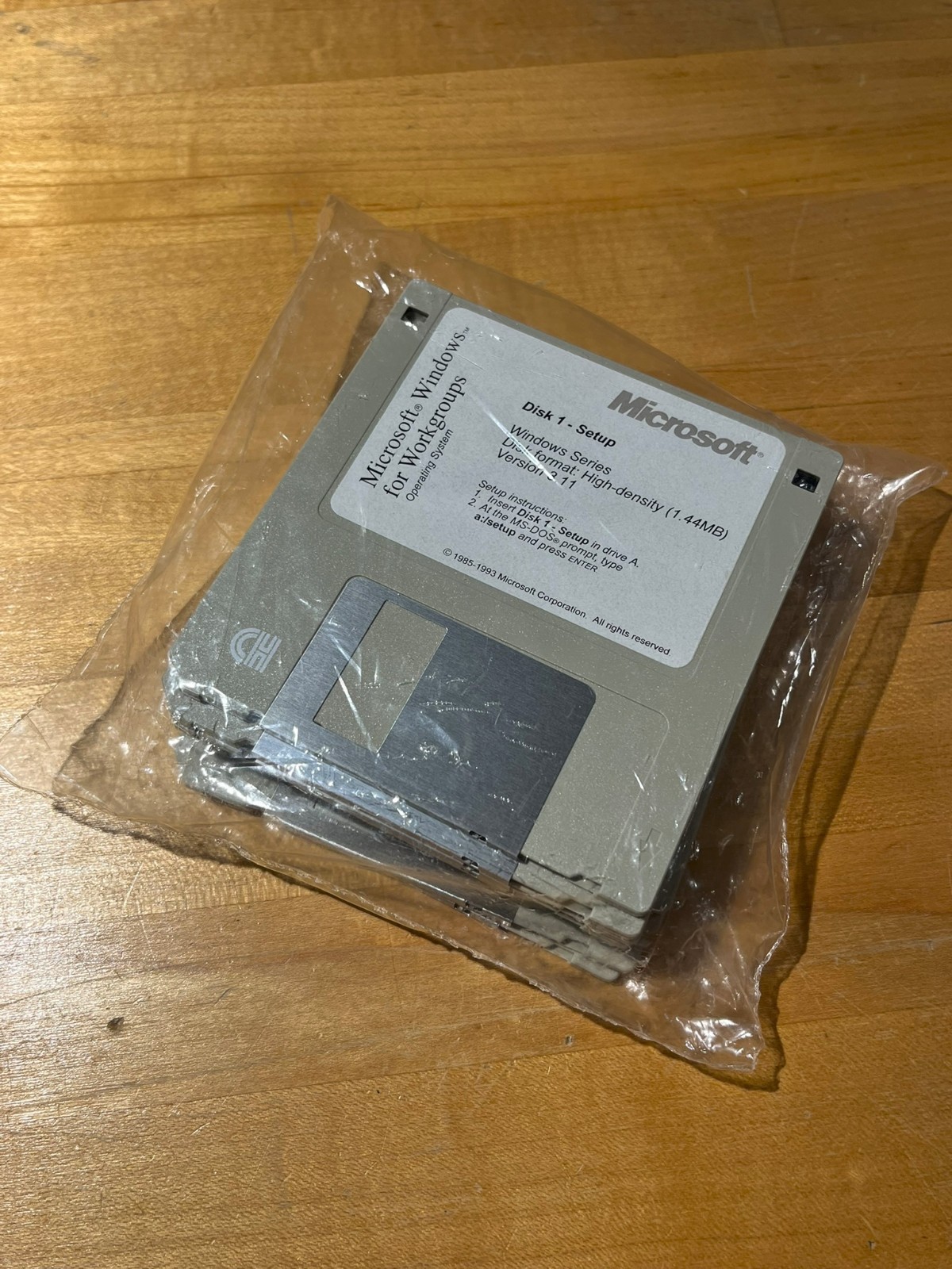 Microsoft Windows 3.11 for Workgroups 3.5 Floppy NEW! 8 Disks