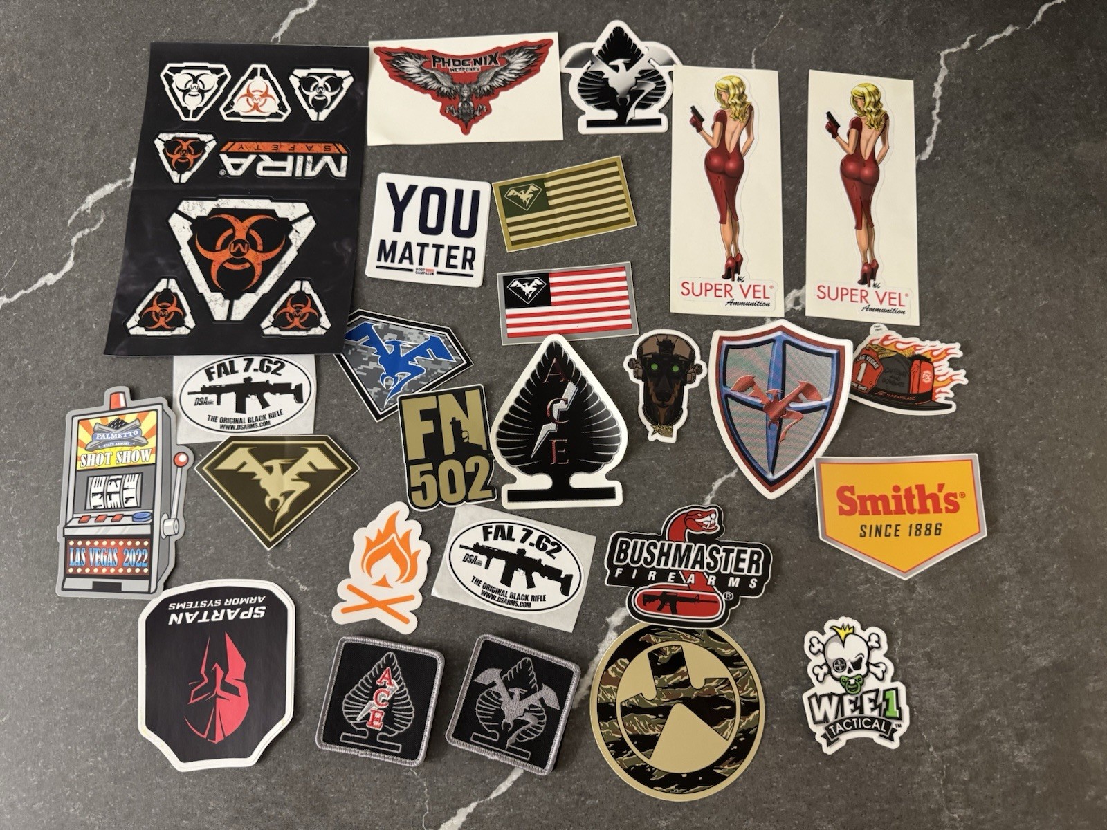 Las Vegas Shot Show Stickers  And 2 Patches