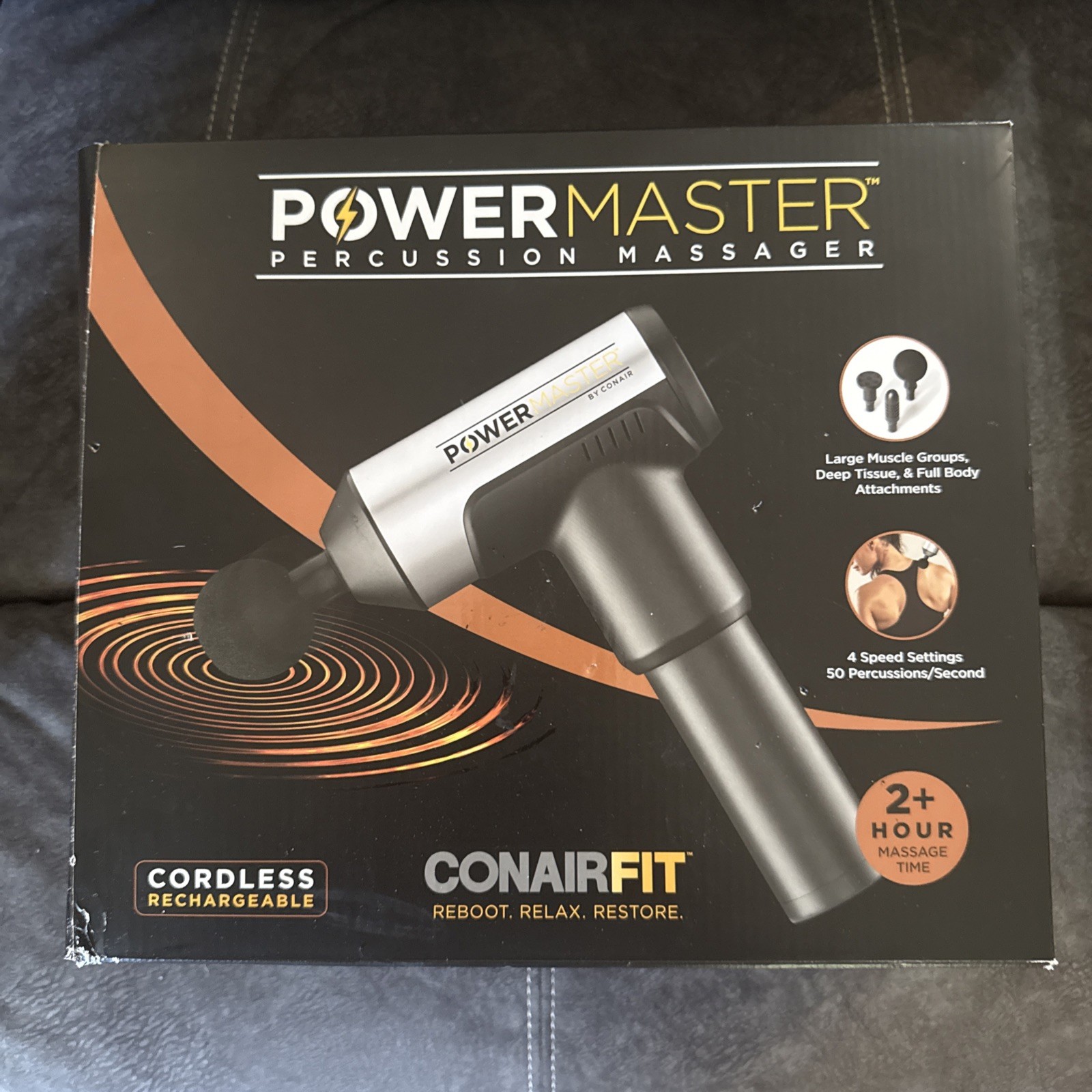 Conair Fit Power Master Percussion Massager Handheld Deep Tissue Muscle Massager