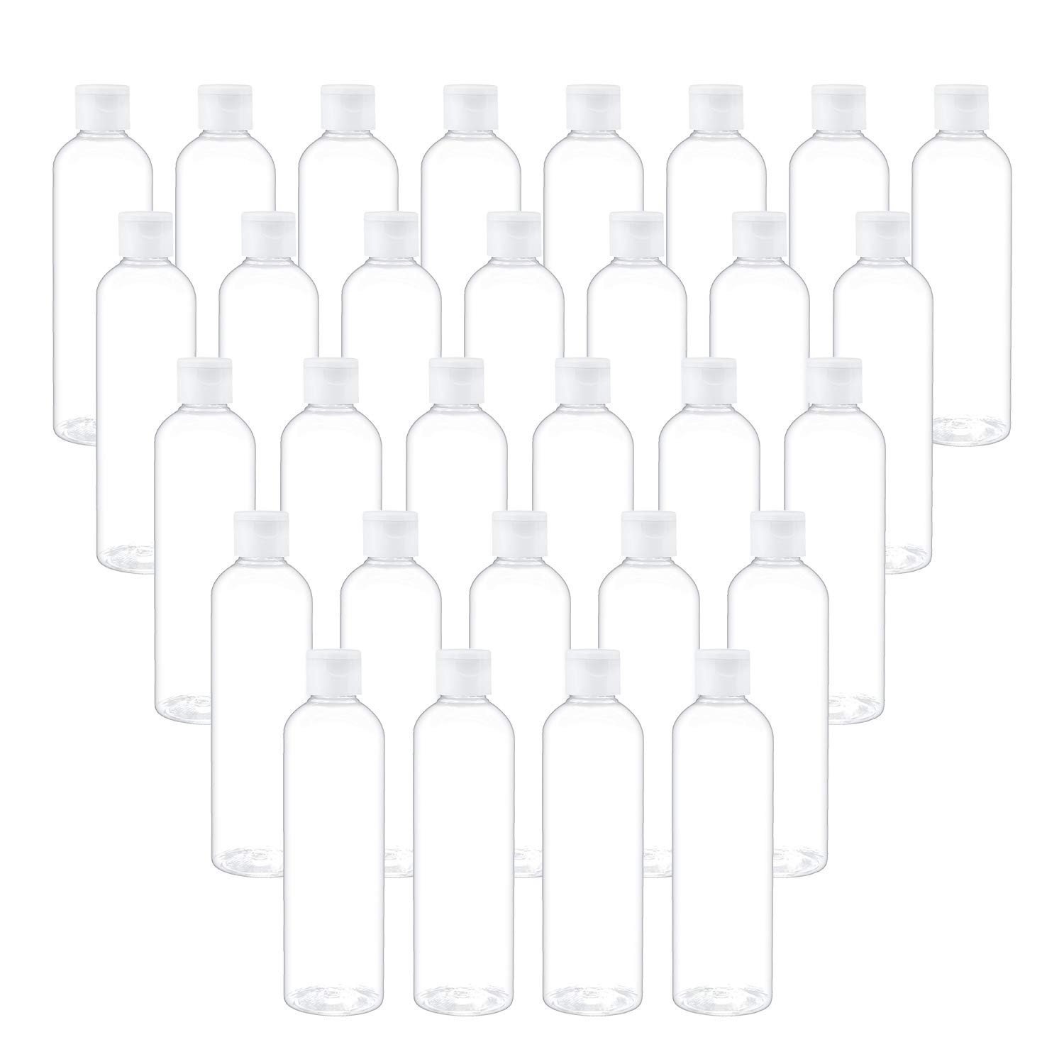 TRENDBOX 8oz/250ml Clear Bottles with Flip Cap Lid BPA-Free Travel Containers...