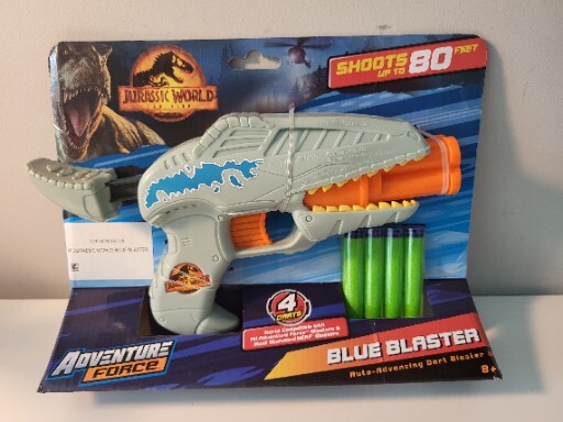 Jurassic World Dominion Blue Dart Blaster with 4 Darts New
