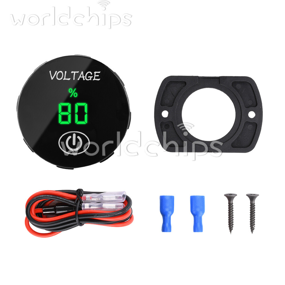 DC5-48V LED Digital Voltmeter Waterproof Voltage Gauge With Touch For Car Boat