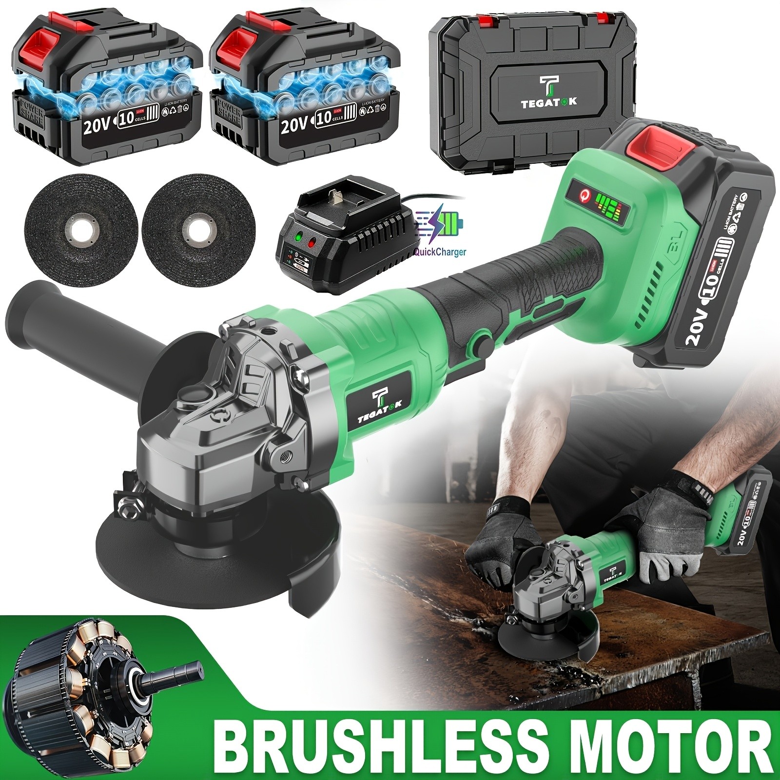 [20V Brushless Grinding Machine] Handheld Electric Cordless Grinder