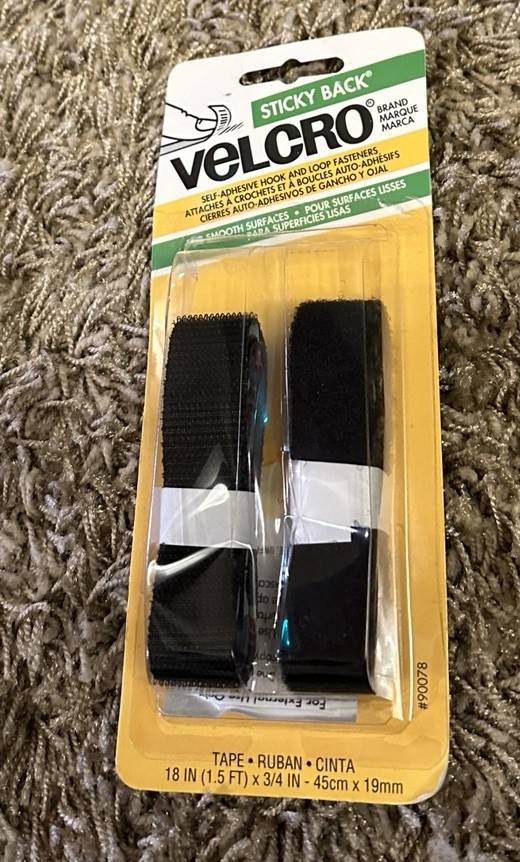 1 Pack Velcro® Brand Sticky Back Hook and Loop Fasteners 1.5 Feet x 3/4" Black