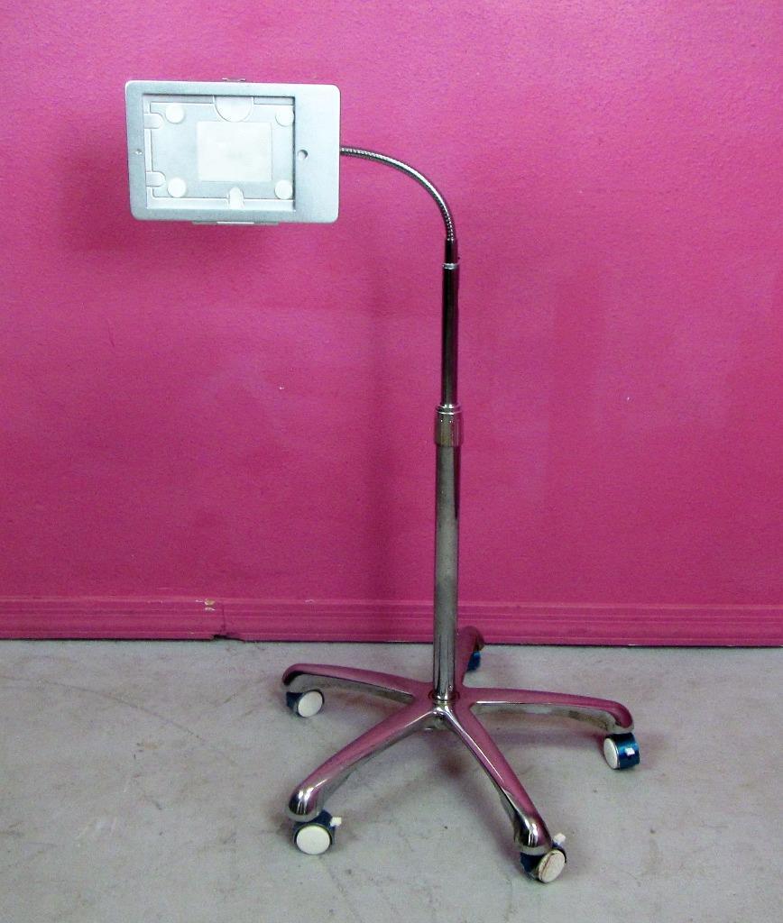 CTA Digital Apple iPad Tablet Gooseneck Mobile Sit to Stand Holder Cart w/ Key