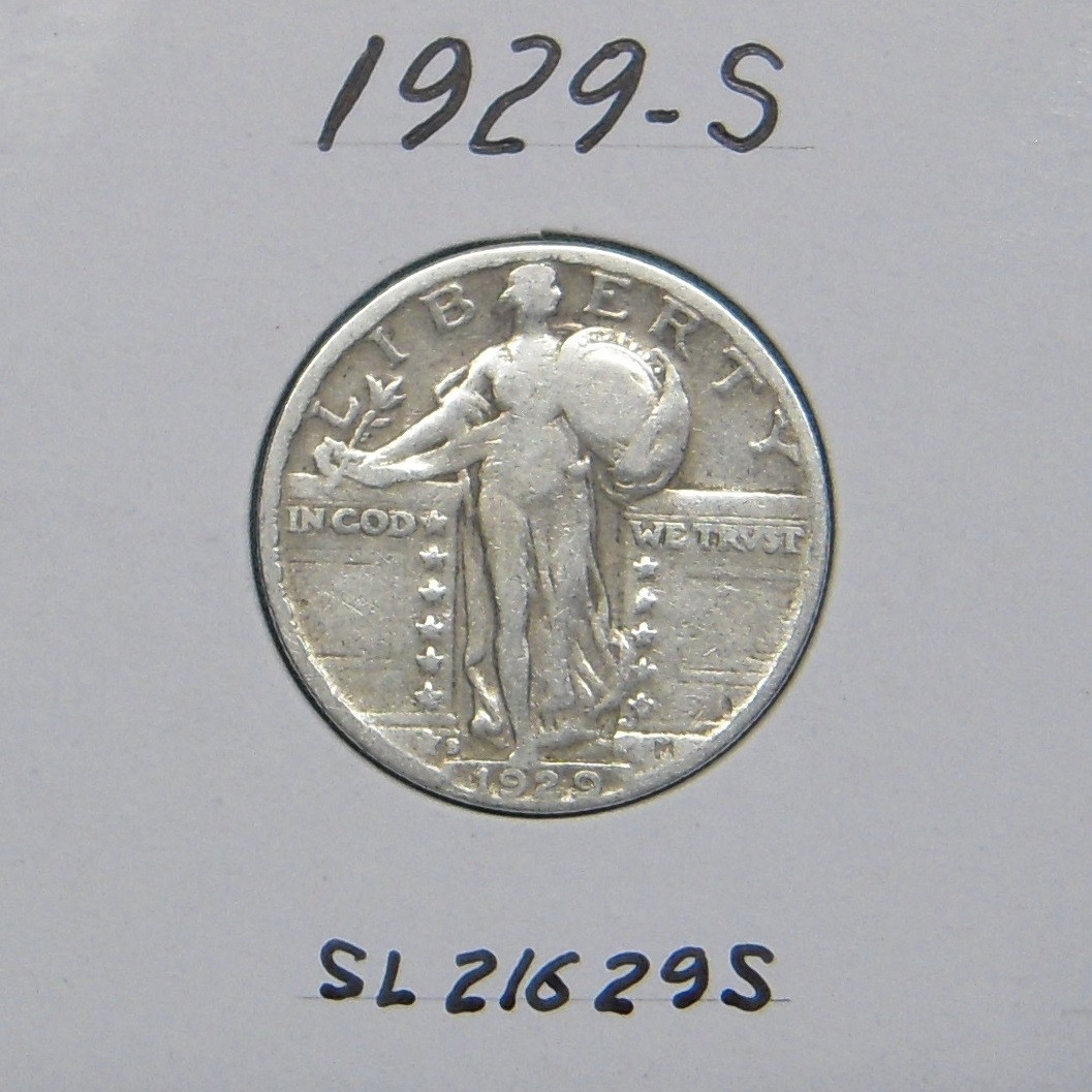 1929-S Standing Liberty quarter, 90% silver coin
