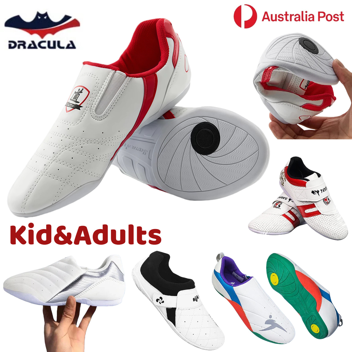 Taekwondo Shoes Non-slip Breathable Martial Art Kids Adults Training Kung Fu AU