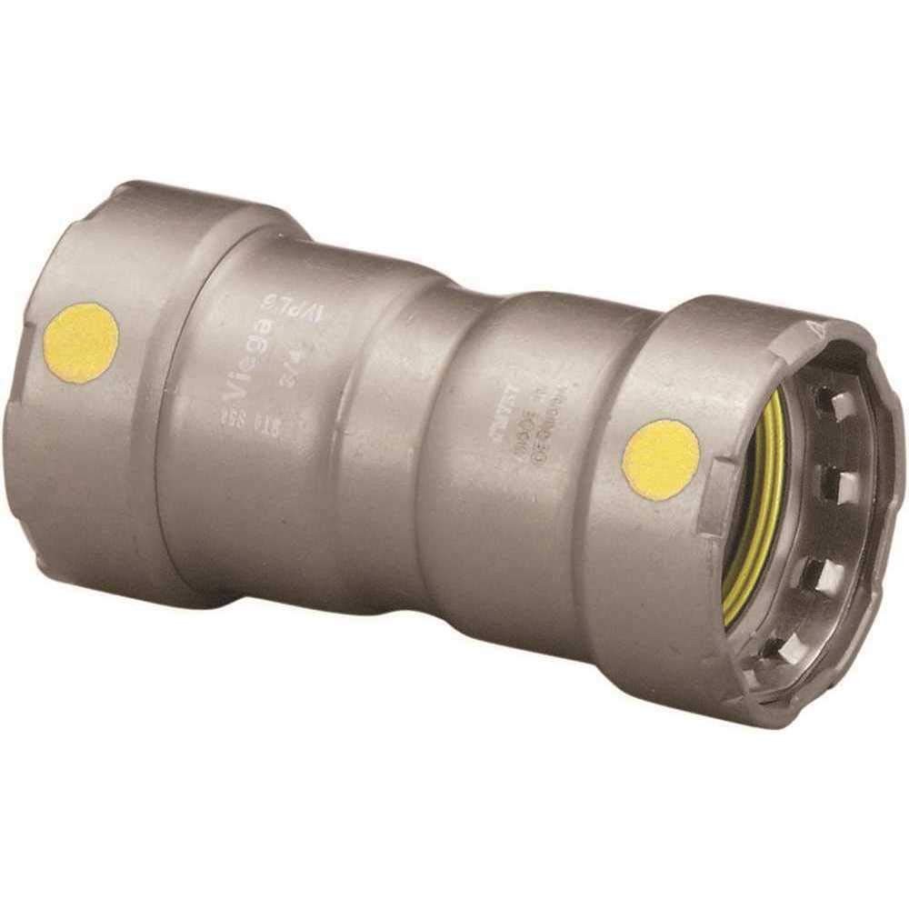 Viega 1/2" Press Coupling in Carbon Steel, Zinc-Nickel Coating - 25001