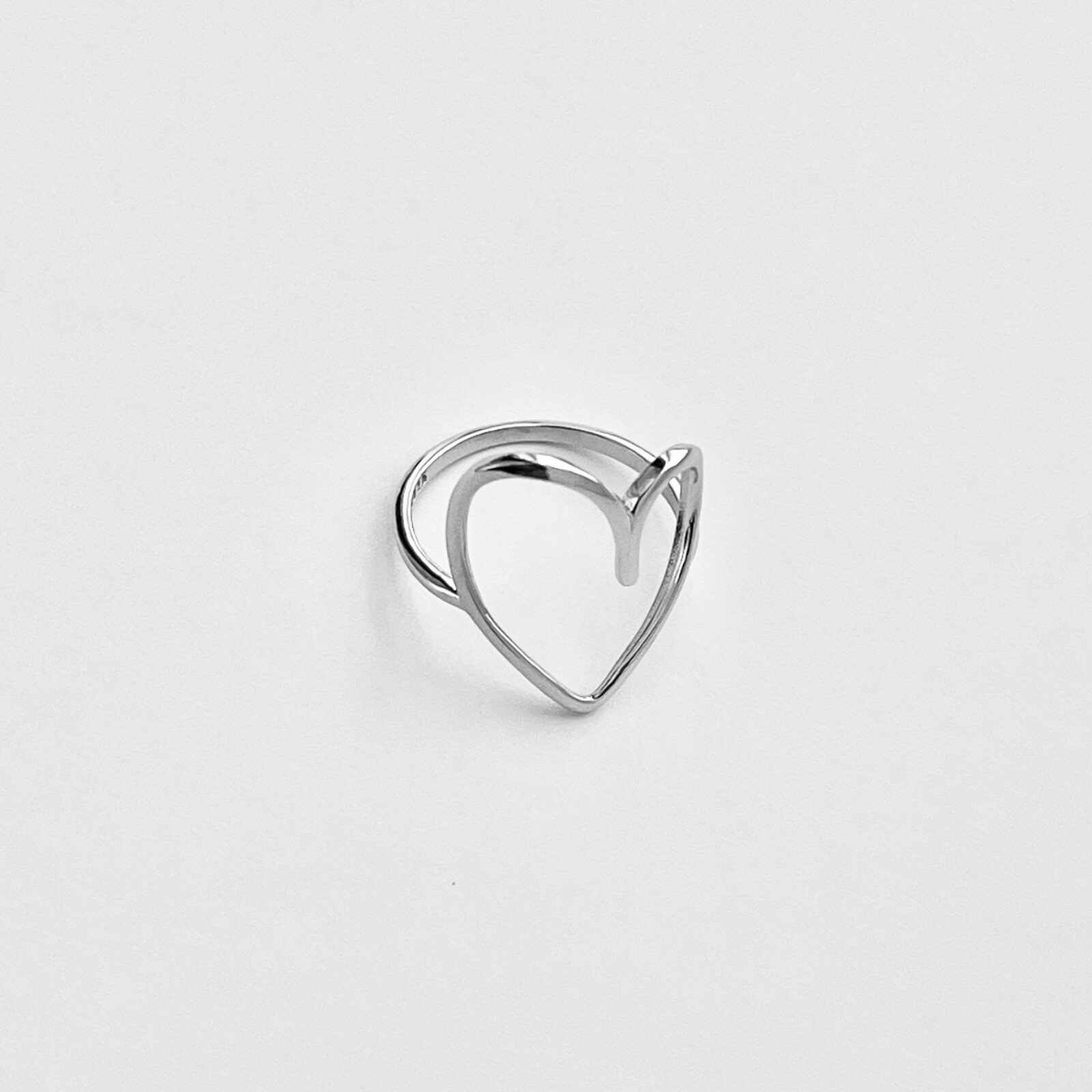 Sterling Silver Big Open Heart Ring, Delicate Ring, Silver Rings, Love Ring