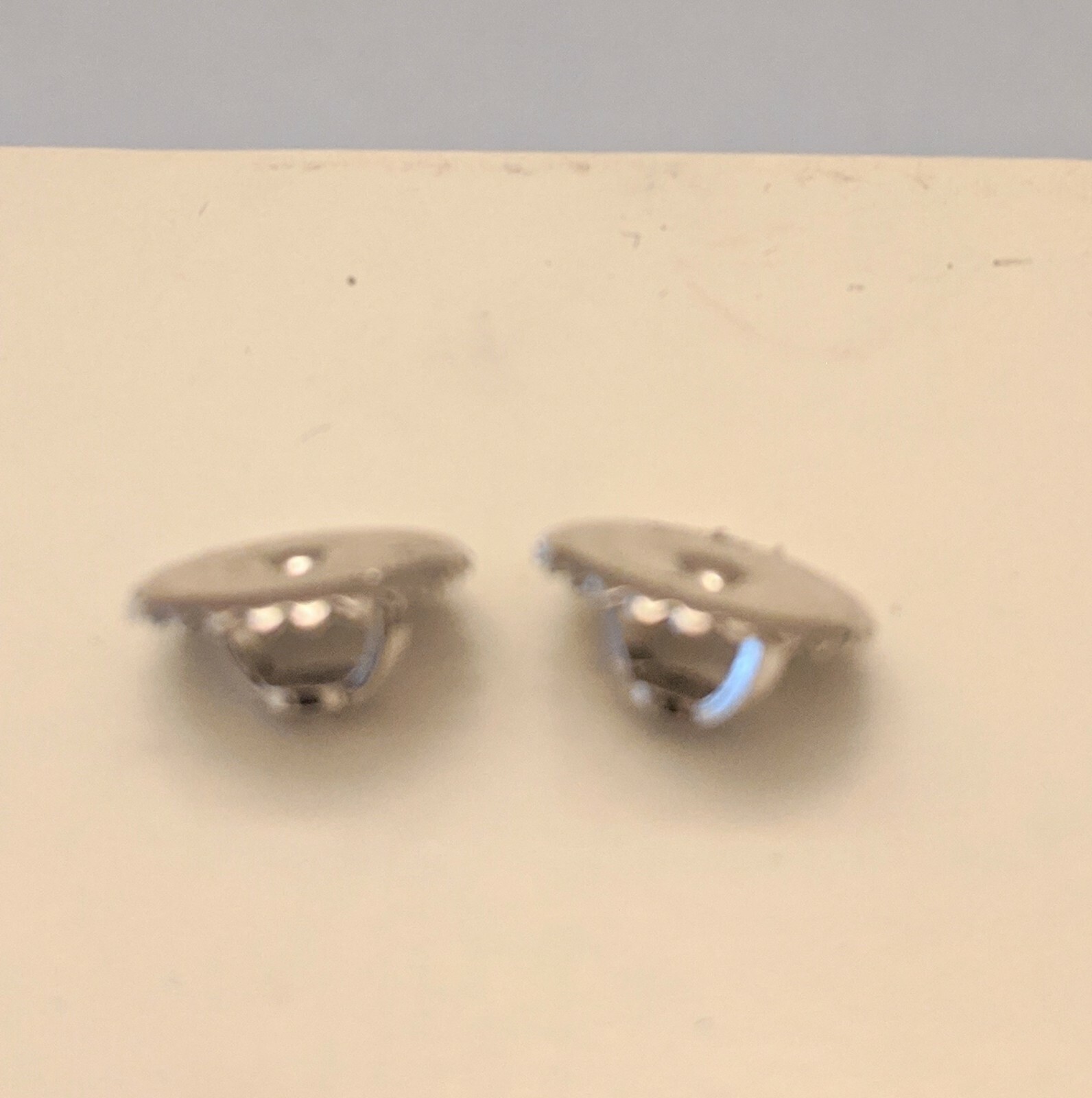 Real 18k White Solid Gold Pair (2 pieces) Screw Back for Treaded Earrings Post