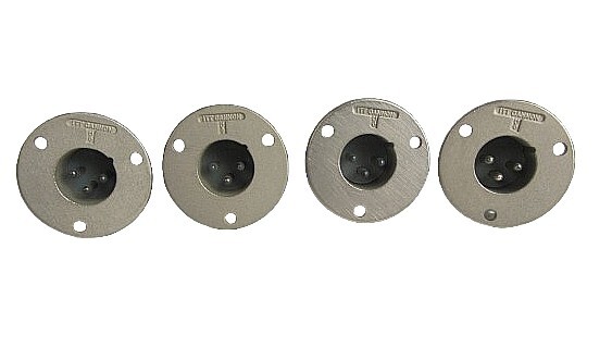 ITT Cannon XLR-3-14 Round Male Panel Mt Connector, Set of 4 - NOS, Free Shipping