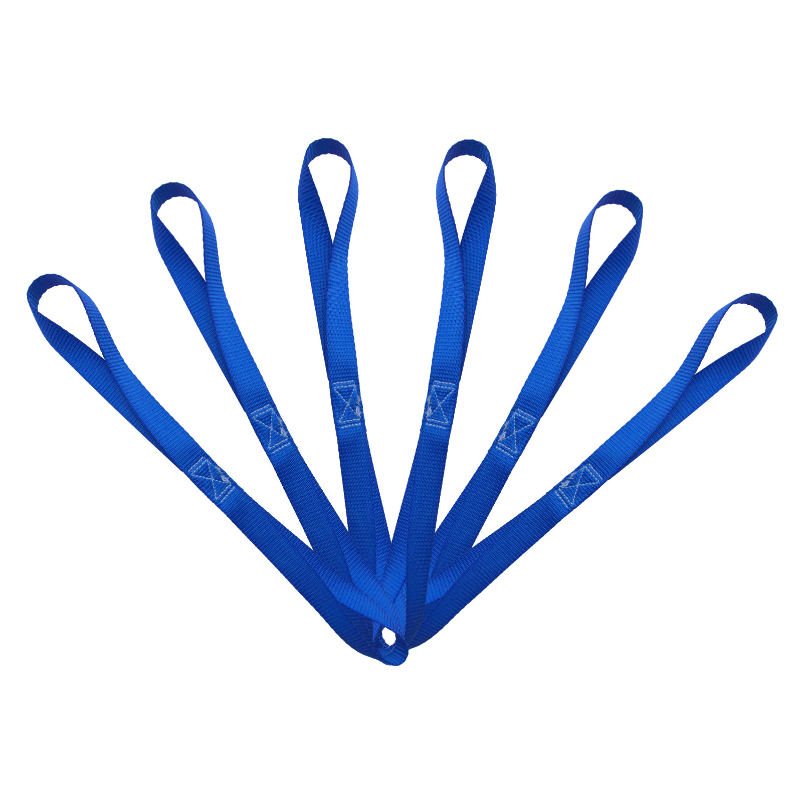 6 Pack 1" x 18" Soft Loop Tie Down Strap For Motorcycle Dirt-Bike ATV UTV Blue