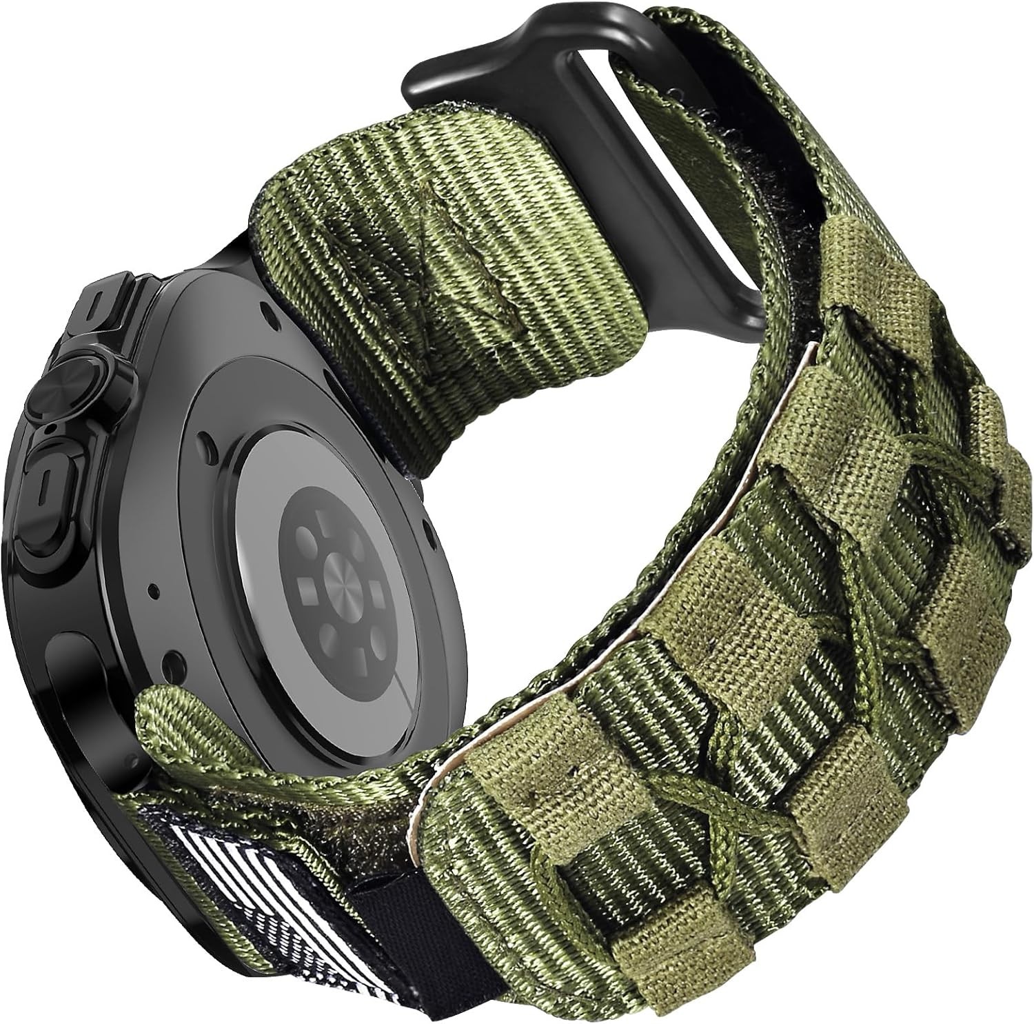 Rugged Nylon Strap Compatible with Samsung Galaxy Watch Ultra 47mm Army-green