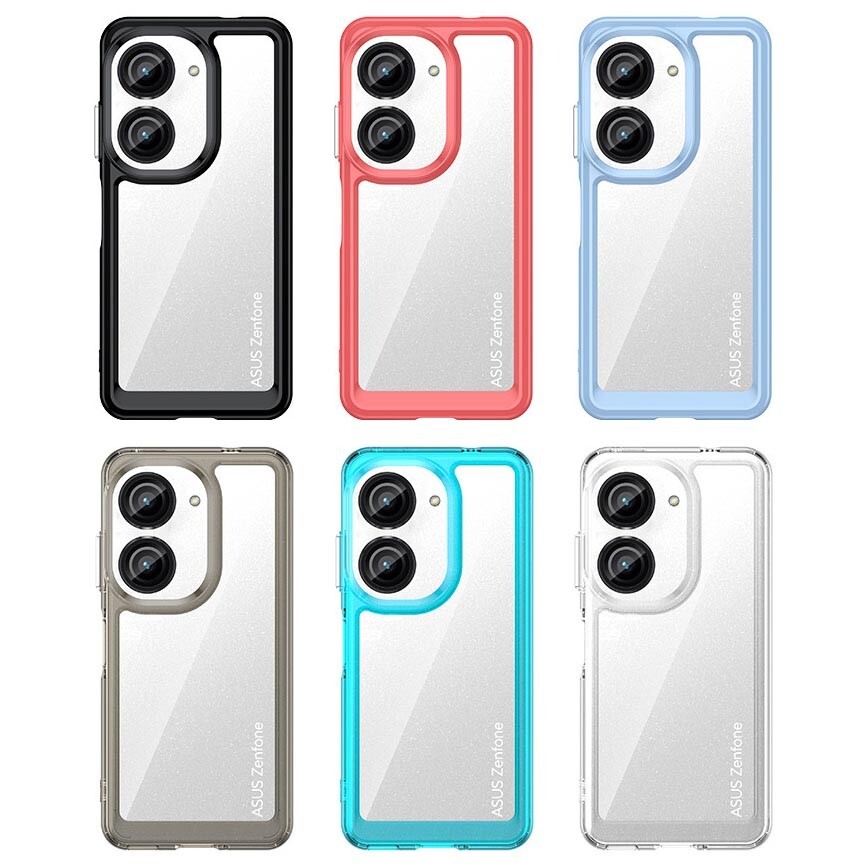 For ASUS Zenfone 9 Rugged Rubber+Clear Acrylic Hard case back shell cover