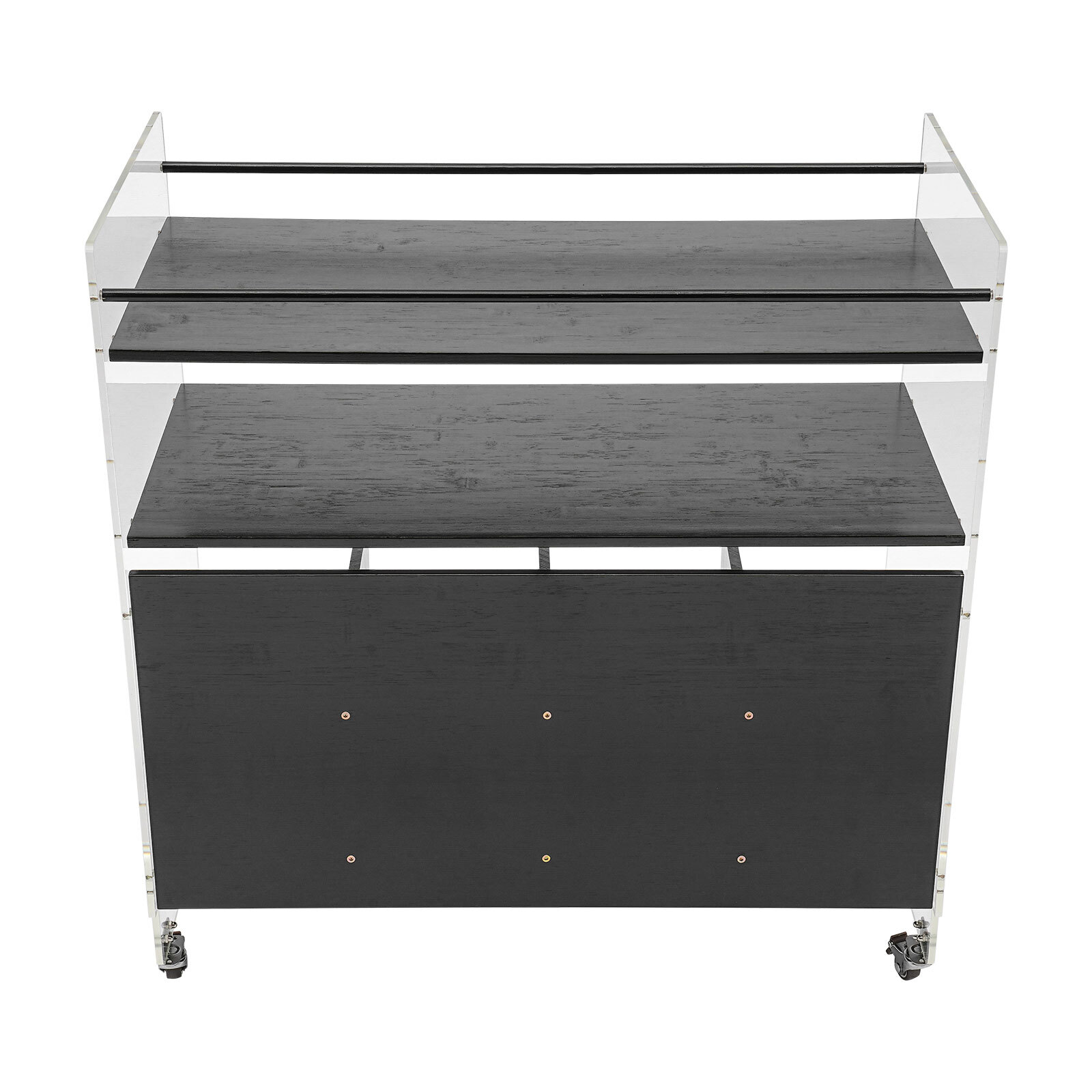 Acrylic End Table,Rectangle Side Table, Bamboo Acrylic Modern End Table