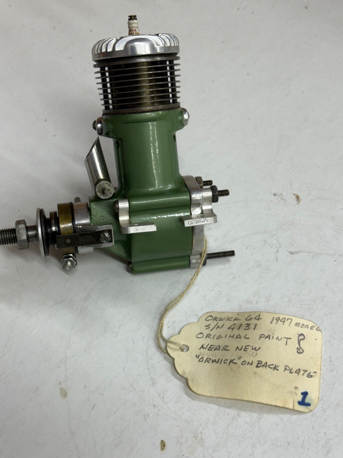 1947 Vintage Orwick 64 MODEL AIRPLANE ENGINE EXCELLENT CONDITION.