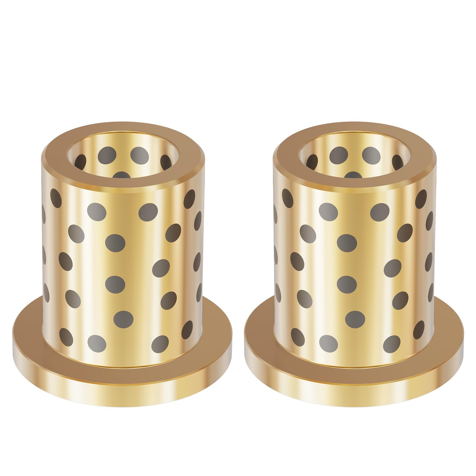FOCMKEAS 2 Pcs 12mm ID×18mm OD×18mm Length Brass Graphite Wrapped Oilless Bus...