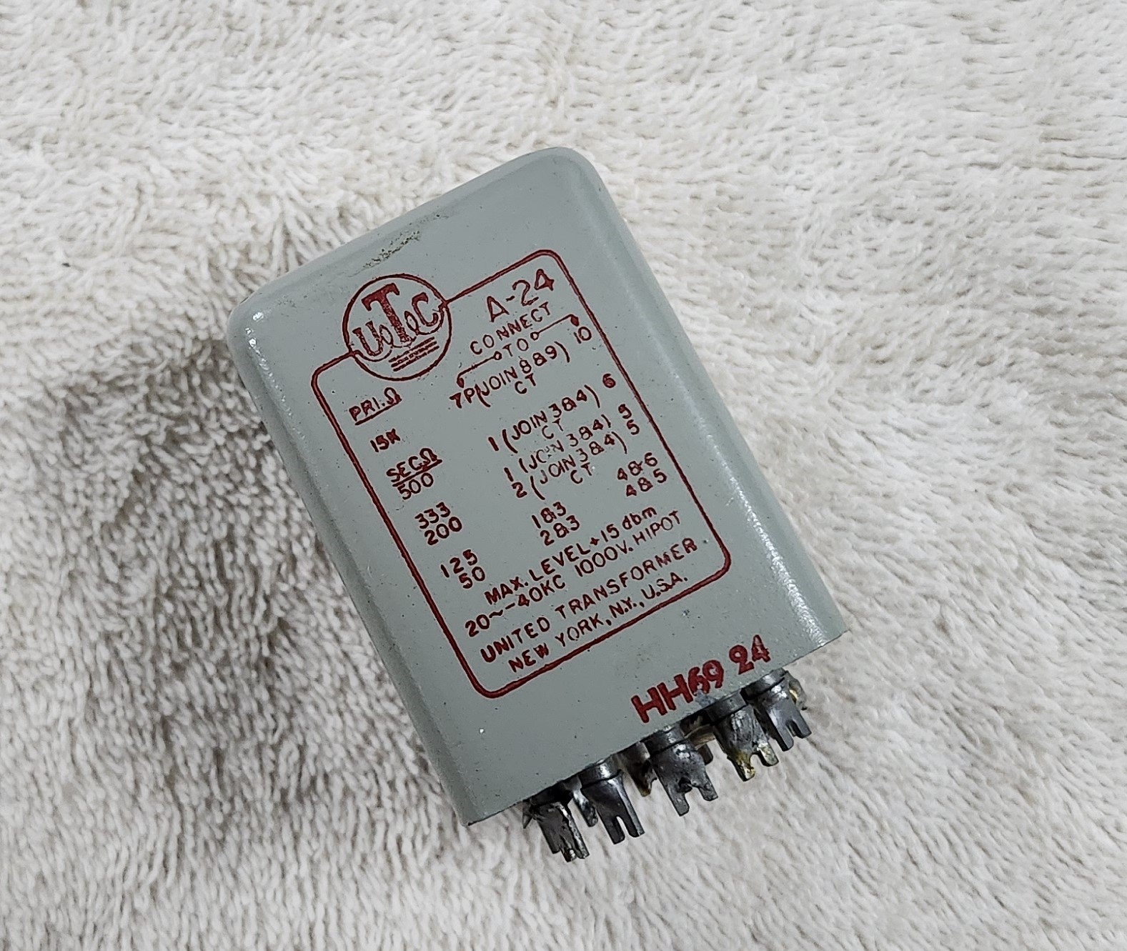 UTC A-24 Plate-to-Line Audio Transformer, Nice Condition, for Preamplifier, #2