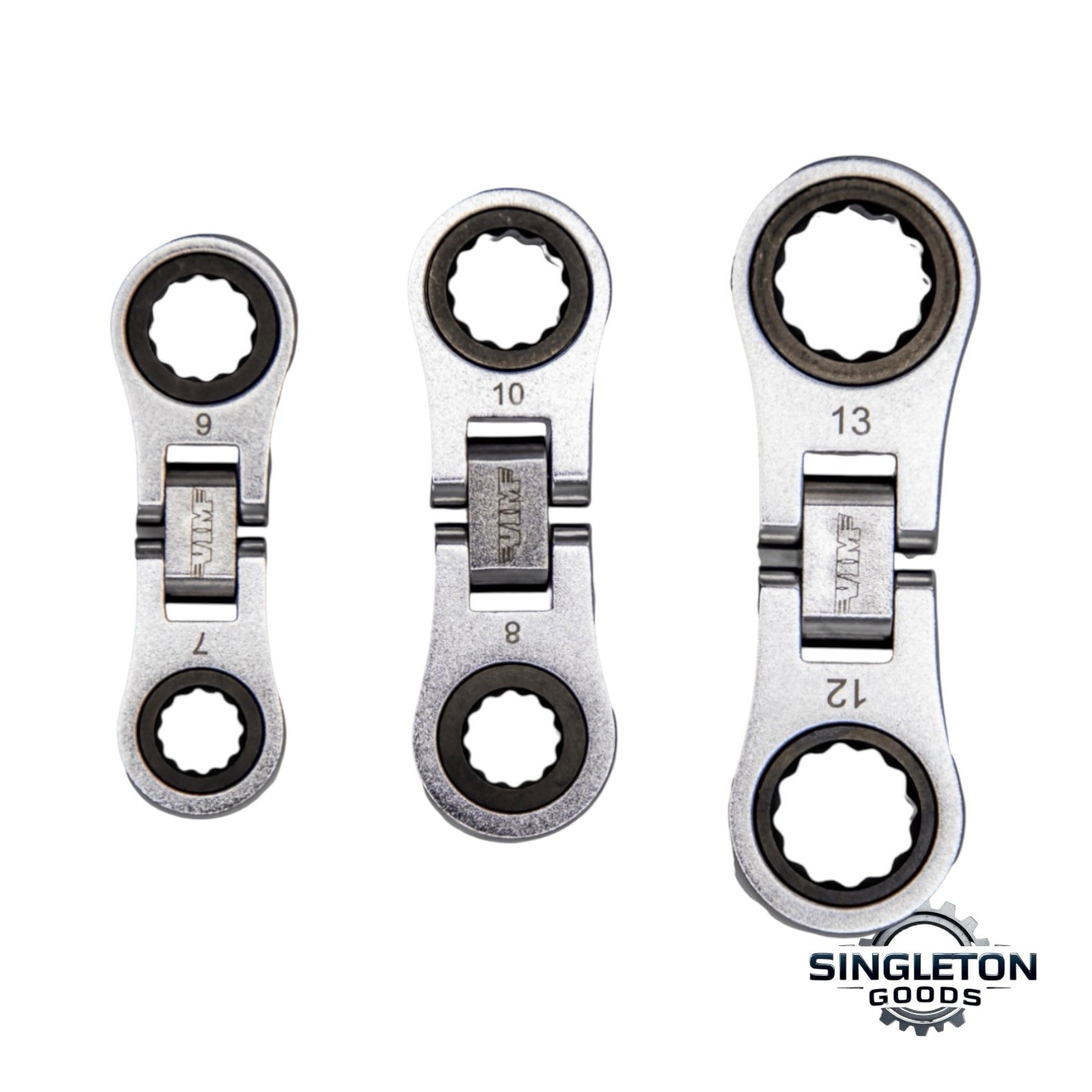 VIM Tools Nano Flex Ratcheting Wrench 3 Pc Double Sided Tools W/Storage FPRW100