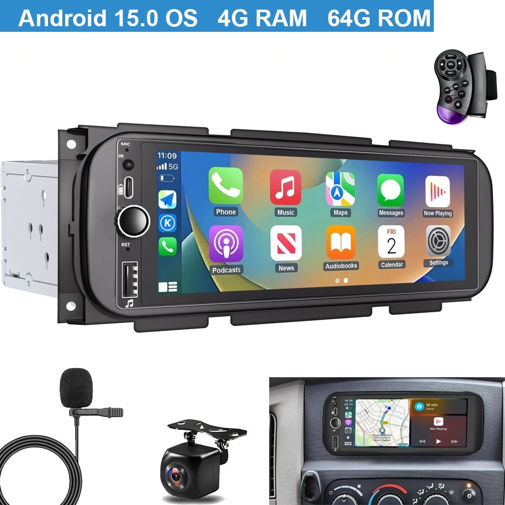 Apple CarPlay For 2001 2002 2003 2004 Dodge Dakota Android 15  Radio Stereo WiFi