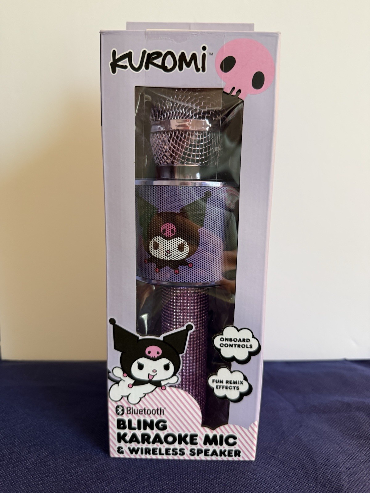 Kuromi Bling Karaoke Mic & Wireless Speaker Bluetooth FM Rechargeable Purple