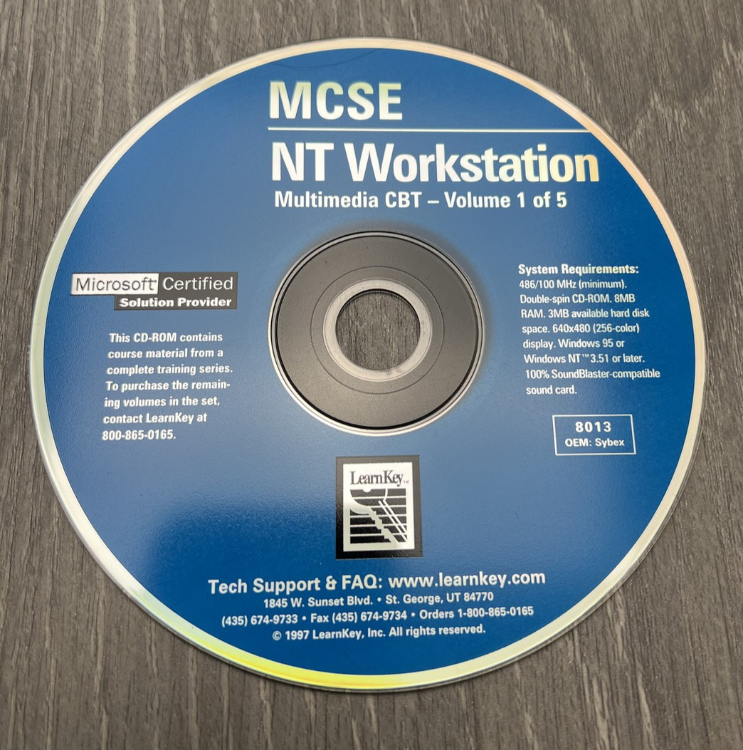 LearnKey MCSE NT Workstation Multimedia CBT Vol 1 of 5 CD-ROM Software 1997