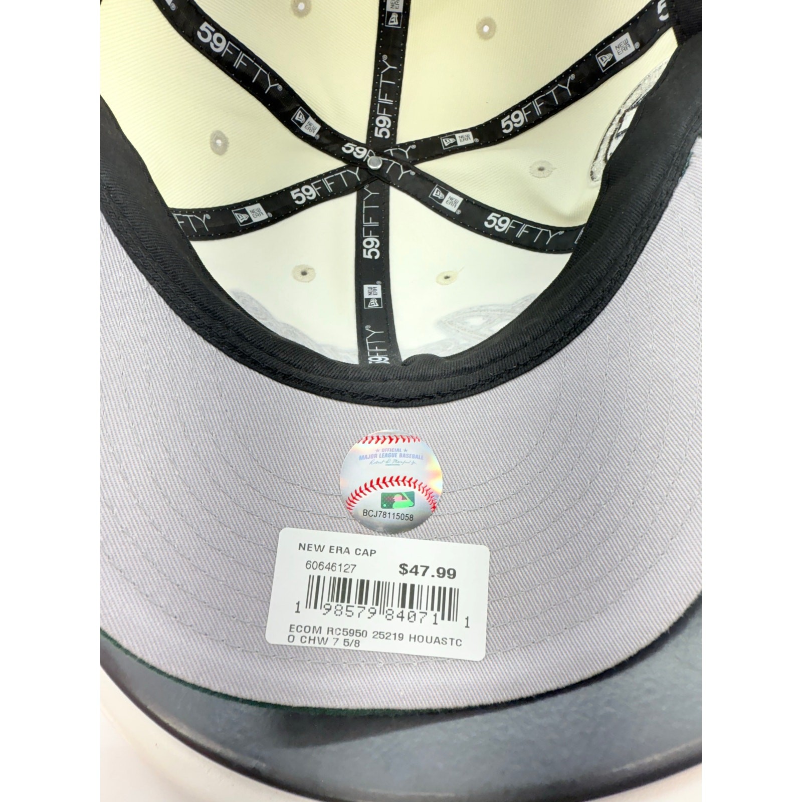 New Era Houston Astros 40th Anniversary 59Fifty Cream Green Fitted Hat 7 5/8