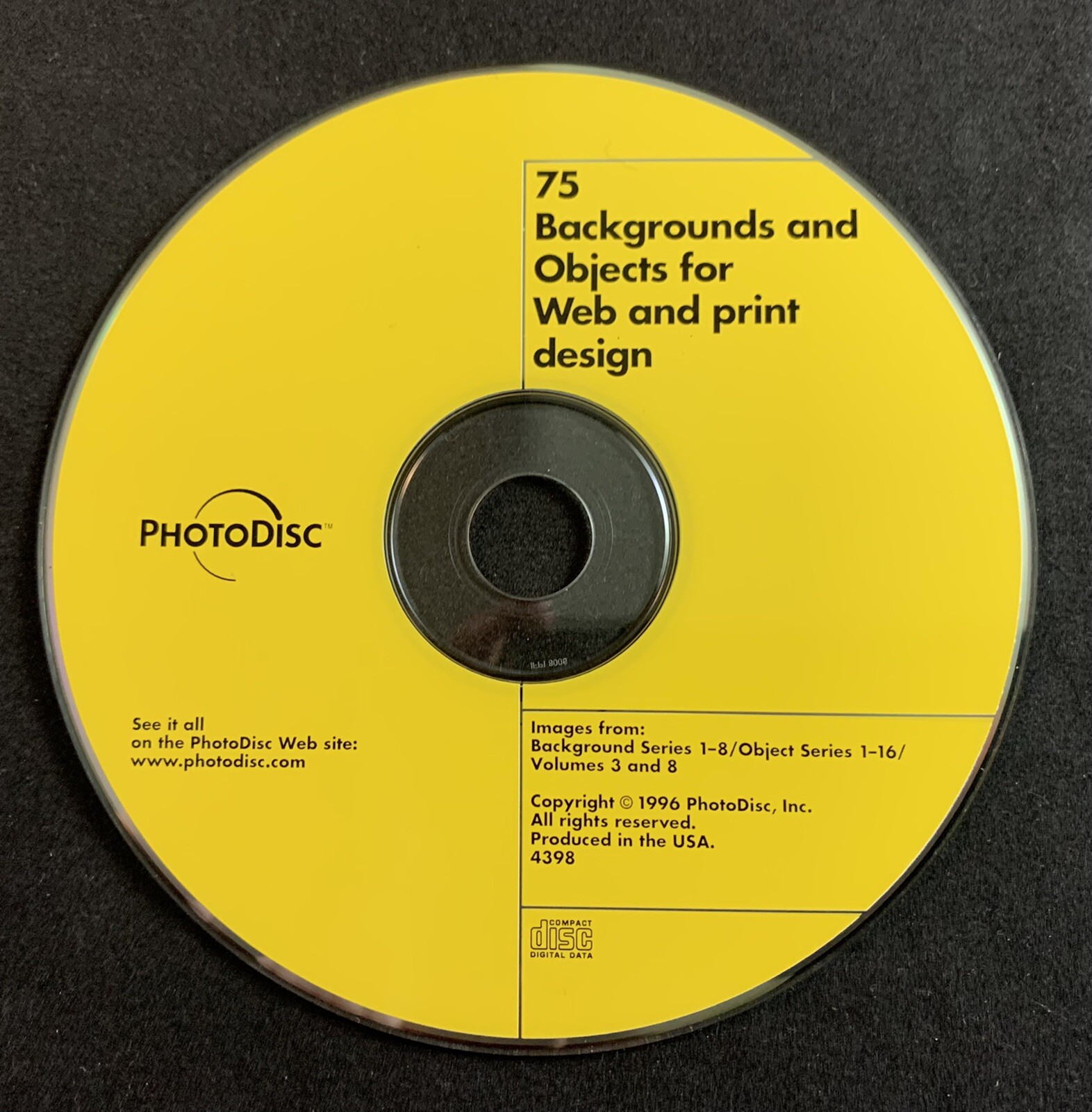 PhotoDisc 75 Backgrounds and Objects for Web and Print Design CD-ROM (1996)