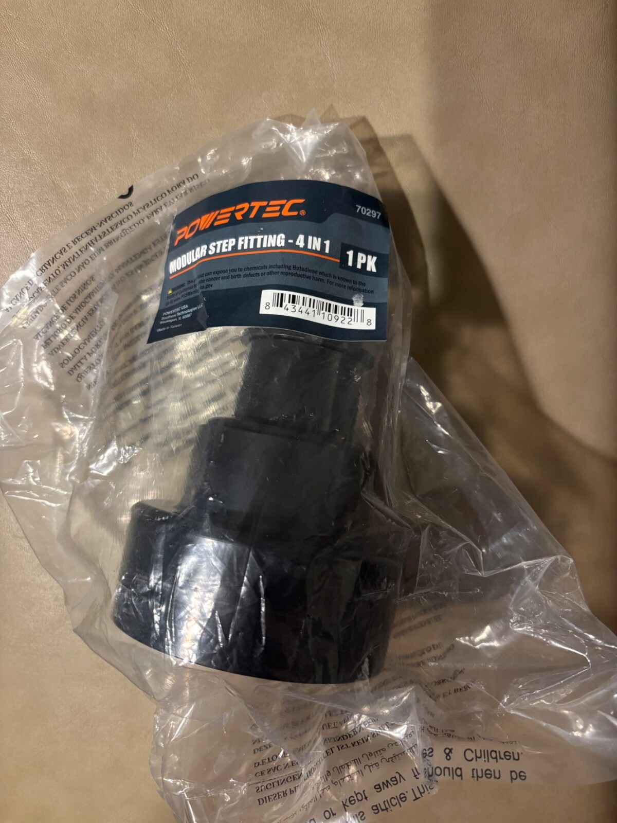 POWERTEC 4 in 1 Adapter Modular Step Dust Collector Hose Fittings (70297) NEW