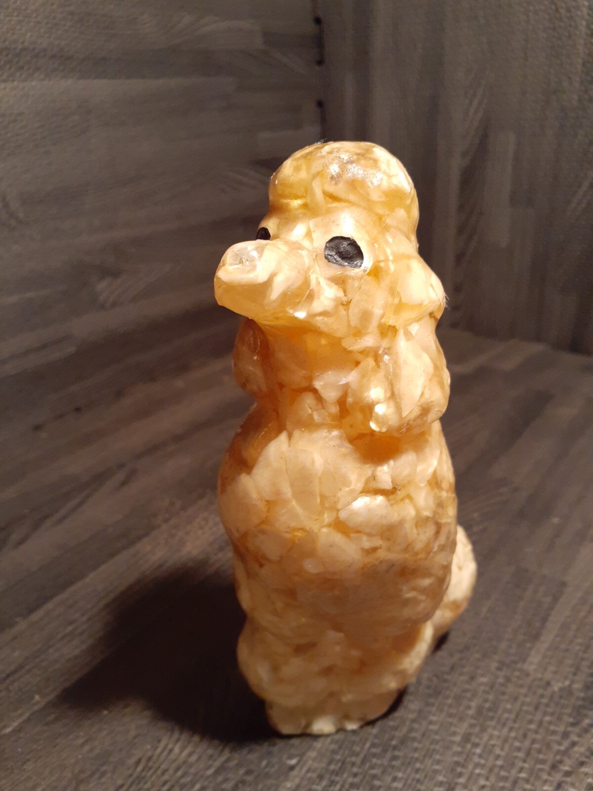 Genuine Mother of Pearl Hand Crafted Dog Poodle Statue  Figurine Made 6 Inch