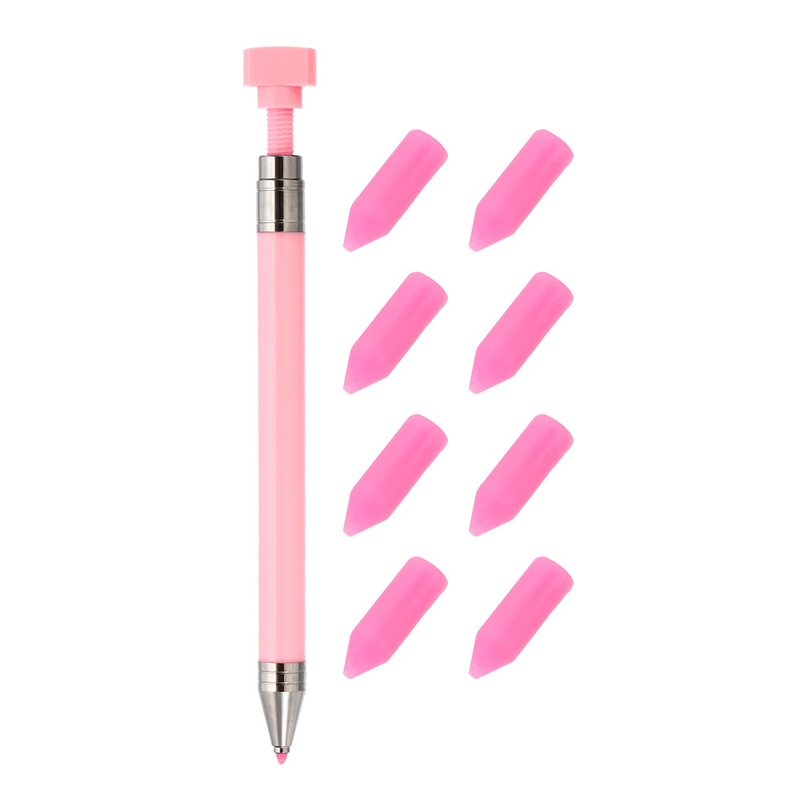 Fine Point Diamond Art Pen Diamond Art Accessories with 8Pcs Wax Pink