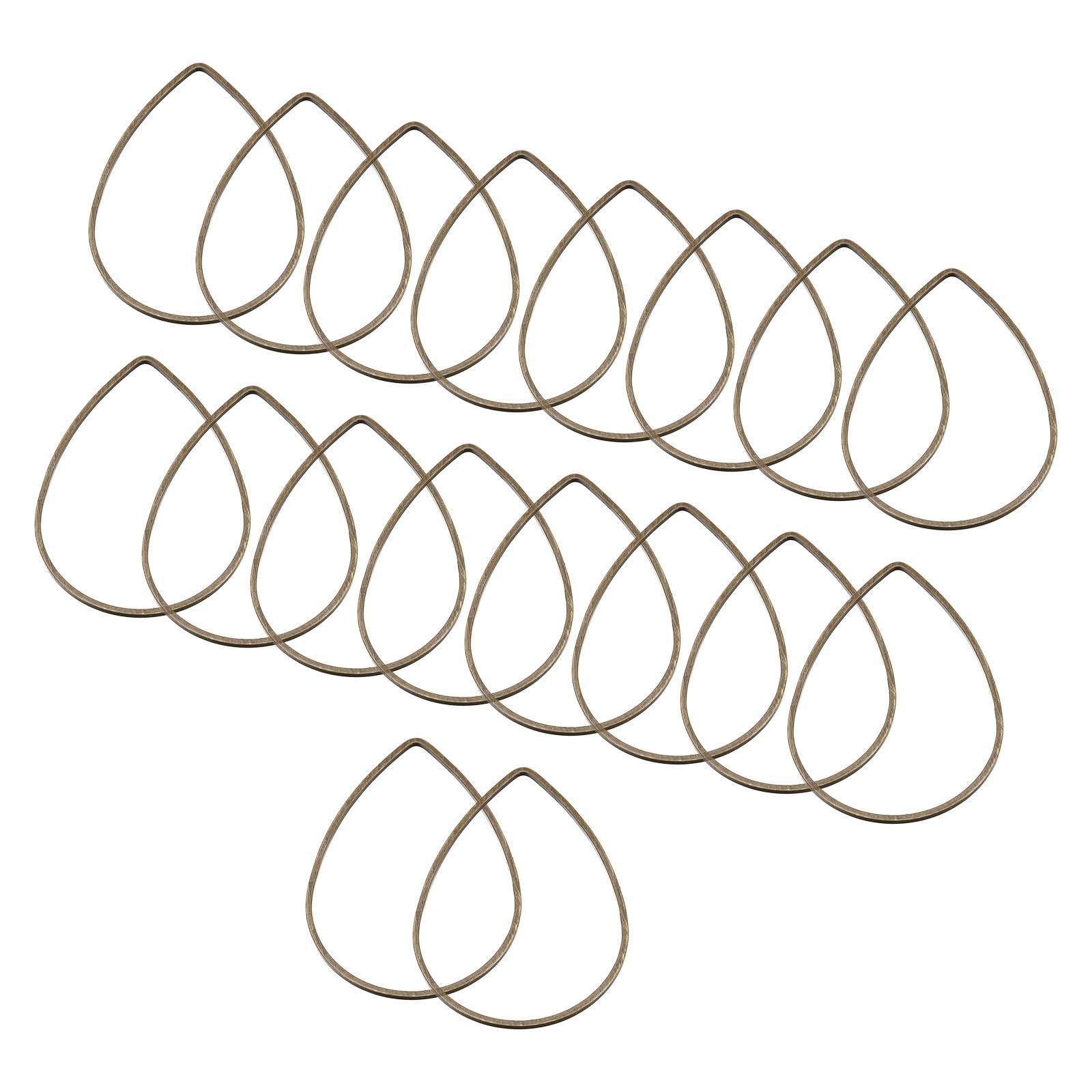 PATIKIL Beading Hoop Earrings, 30 Pcs Teardrop 1.3x0.9 Inch, Bronze