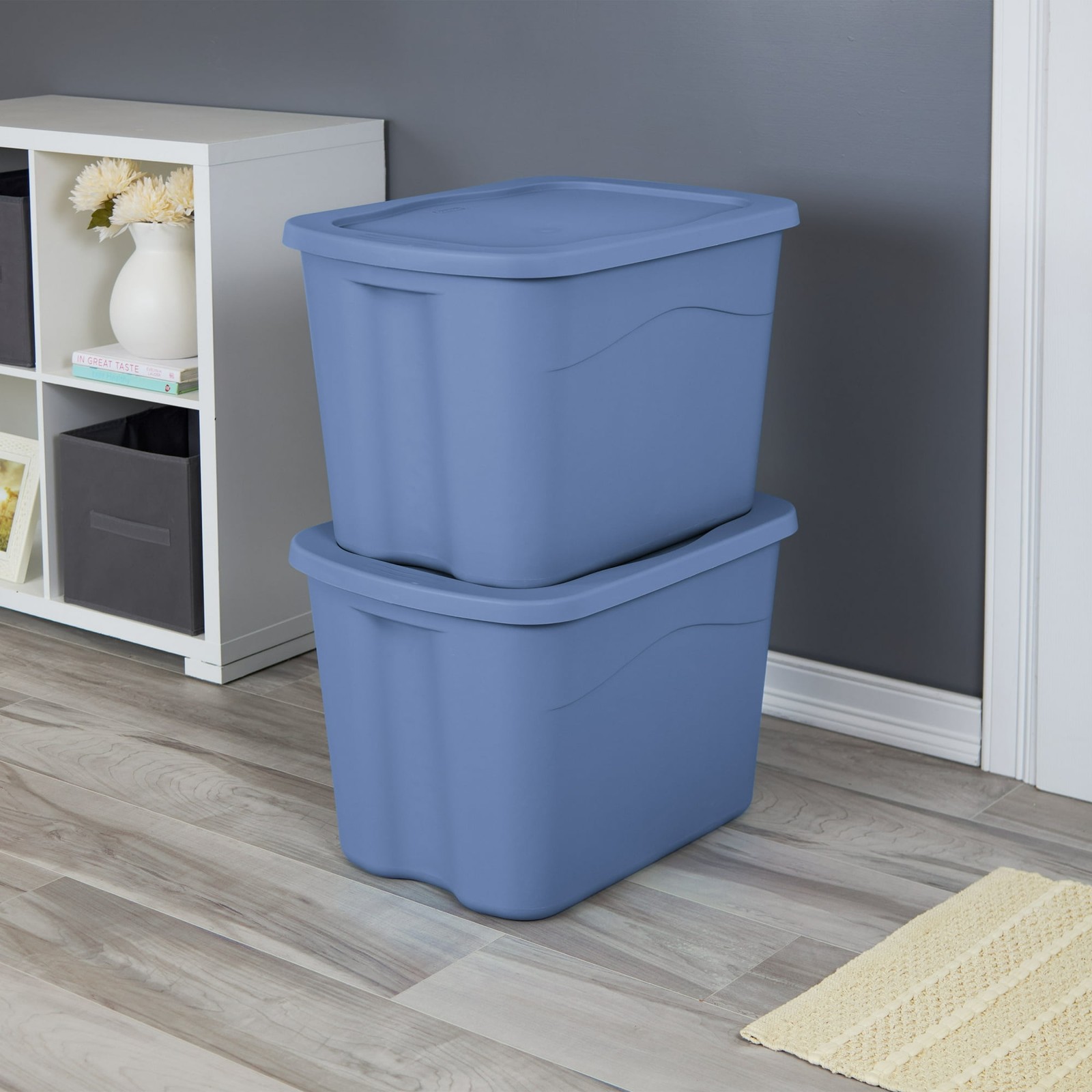 8 Pack Sterilite Large Storage Bin, 18 Gallon Durable Plastic Storage, New