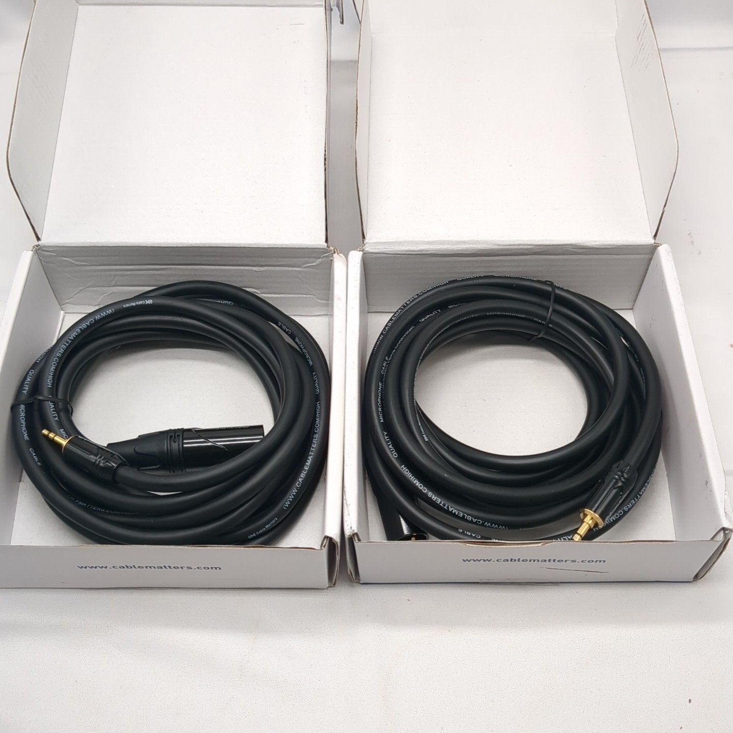 2/Cable Matters XLR Pro-Grade Microphone 3.5mm Stereo- XLR Male to Male 10' NOB