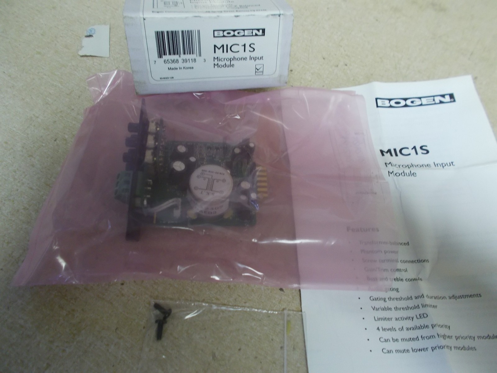 NEW Bogen MIC1S Microphone Input Module *FREE SHIPPING*