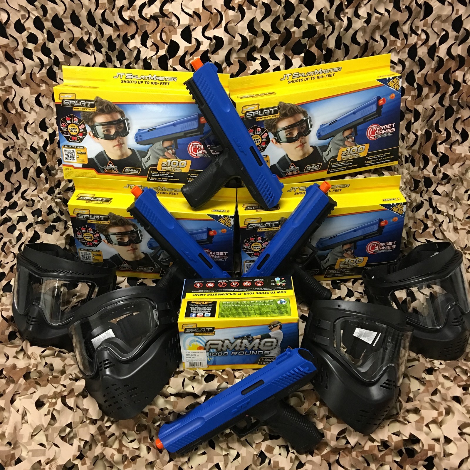 NEW JT Splatmaster Z100 Spring Paintball Pistol Gun Marker 2 vs 2 Package Kit