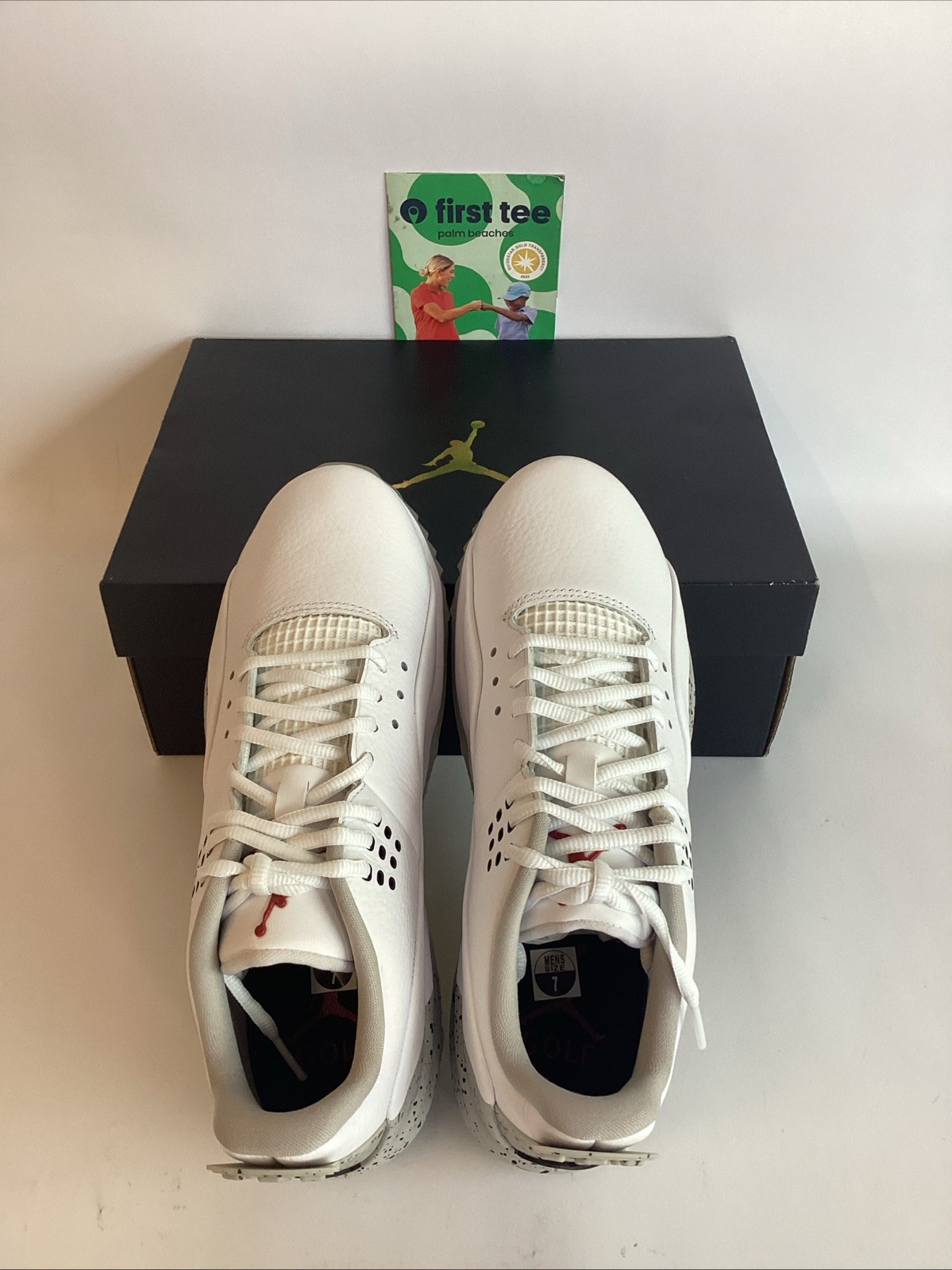 Nike Jordan ADG 3 Golf Shoes Size 7 White Fire Tech Grey Black