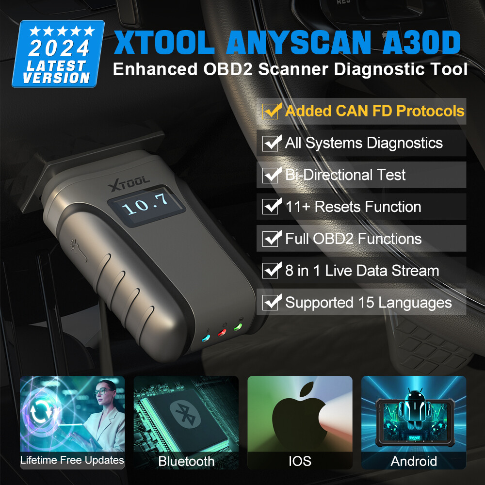 NEWEST XTOOL A30D Car BiDirectional Scanner Auto All System Diagnostic Scan Tool