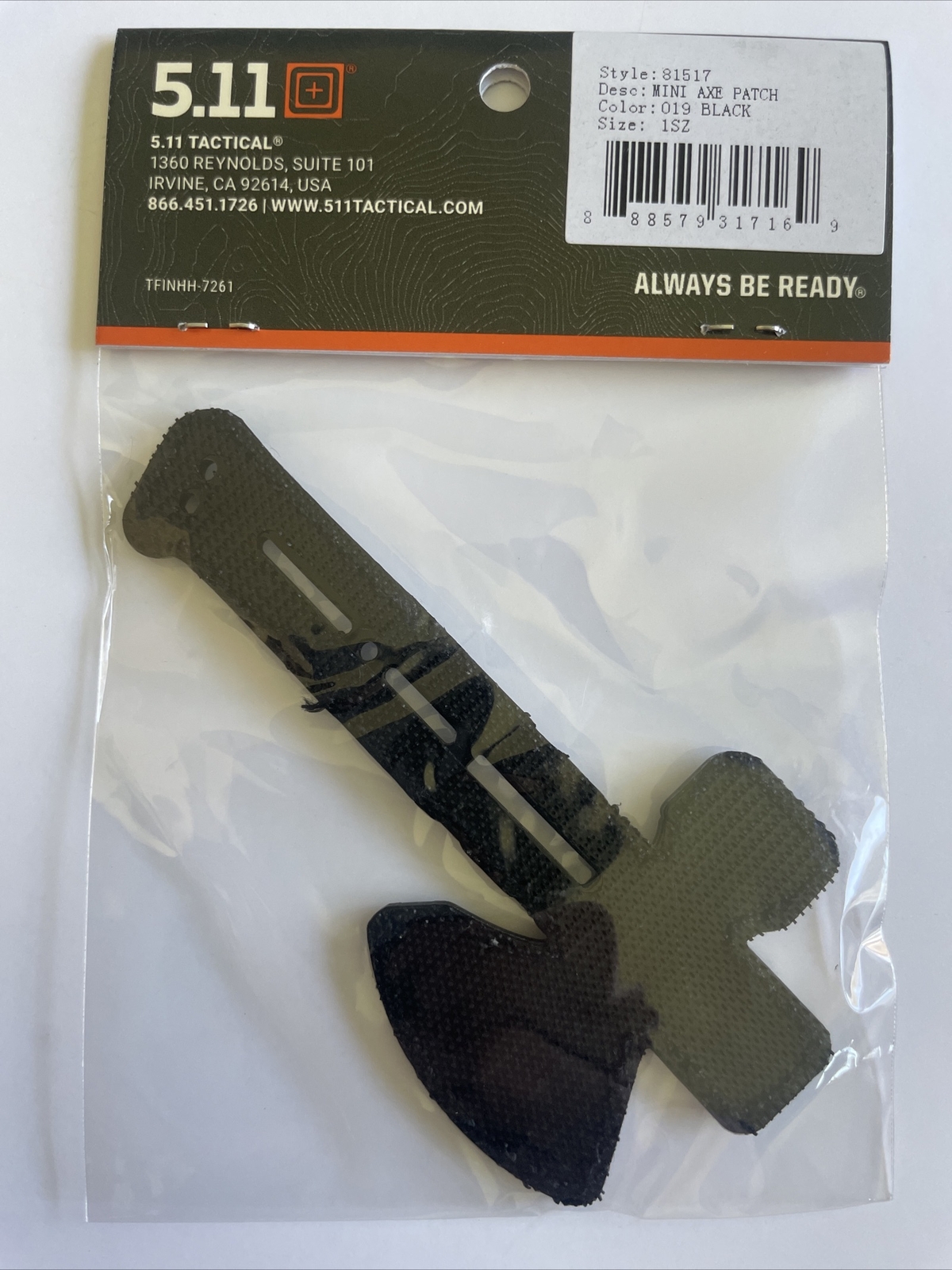 *BRAND NEW* 5.11 MINI AXE PATCH HOOK BACKING