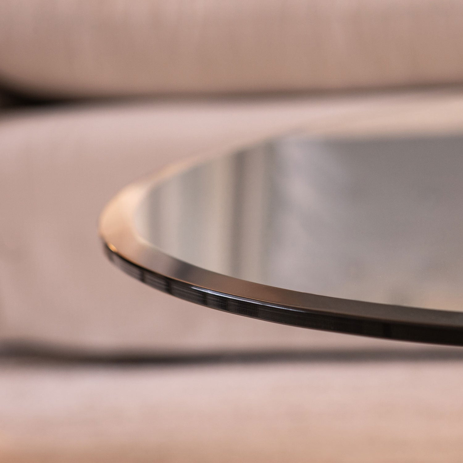 43" Inch Round 1/4" Thick Clear Glass Table Top with flat polished Edge and